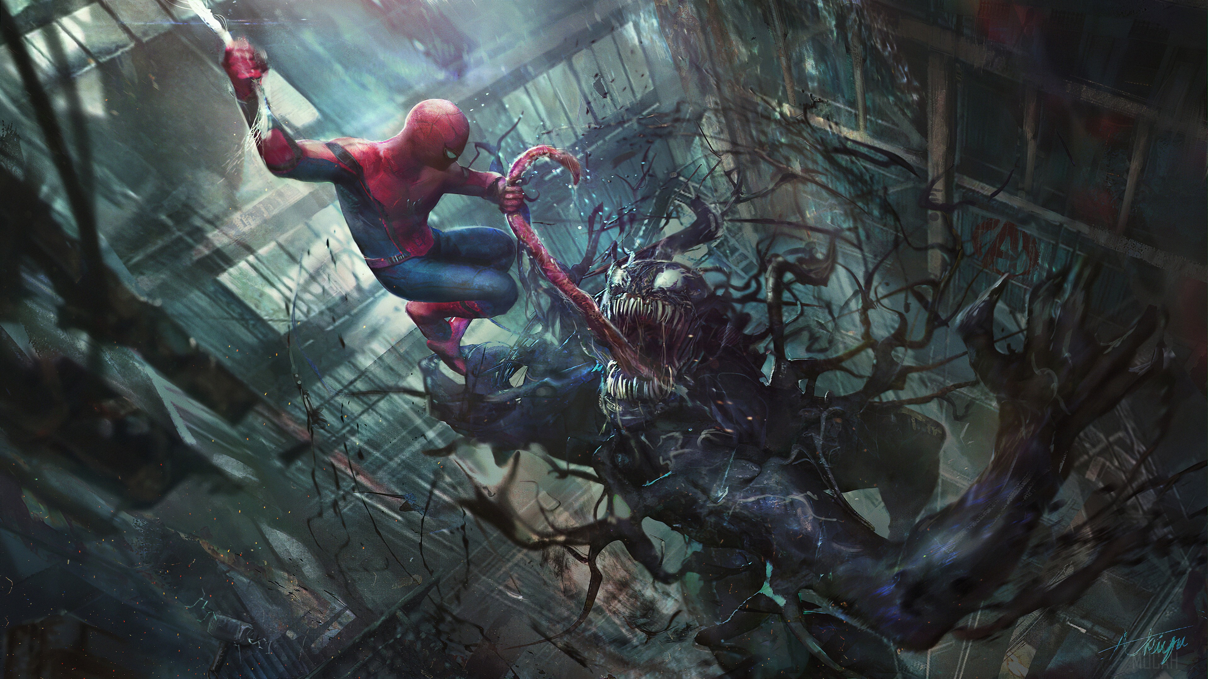 Spider-Man vs. Venom 4K HD Wallpaper
