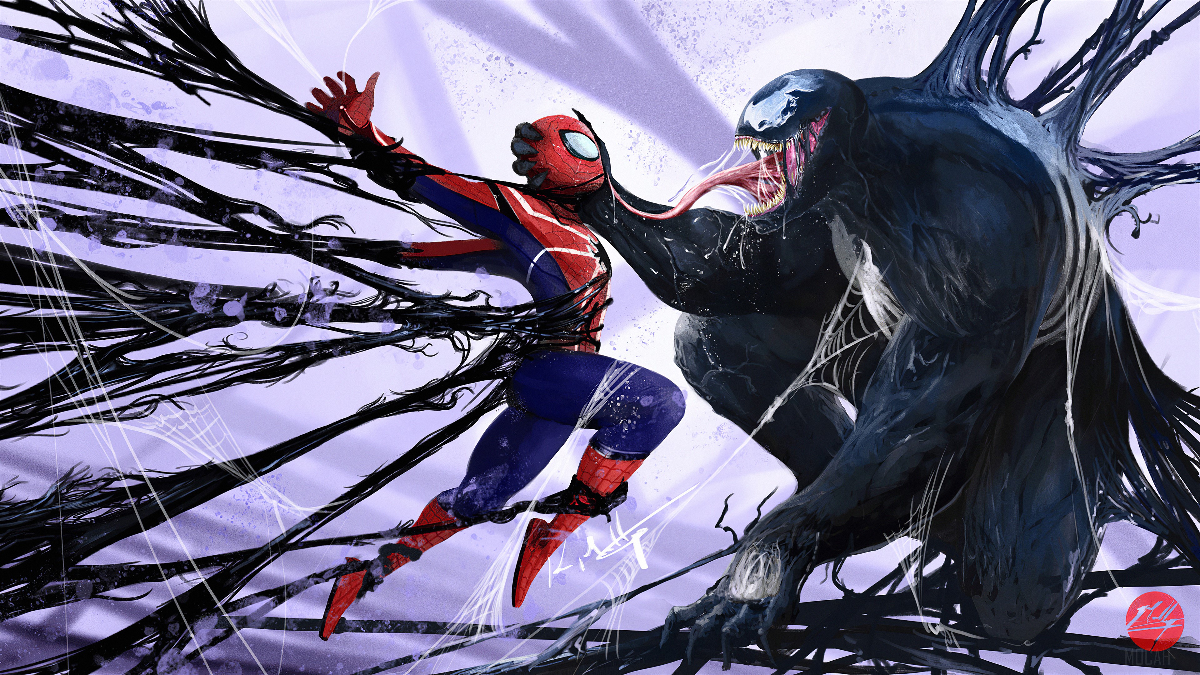 Venom vs. Spider-Man Art 4K HD Wallpaper