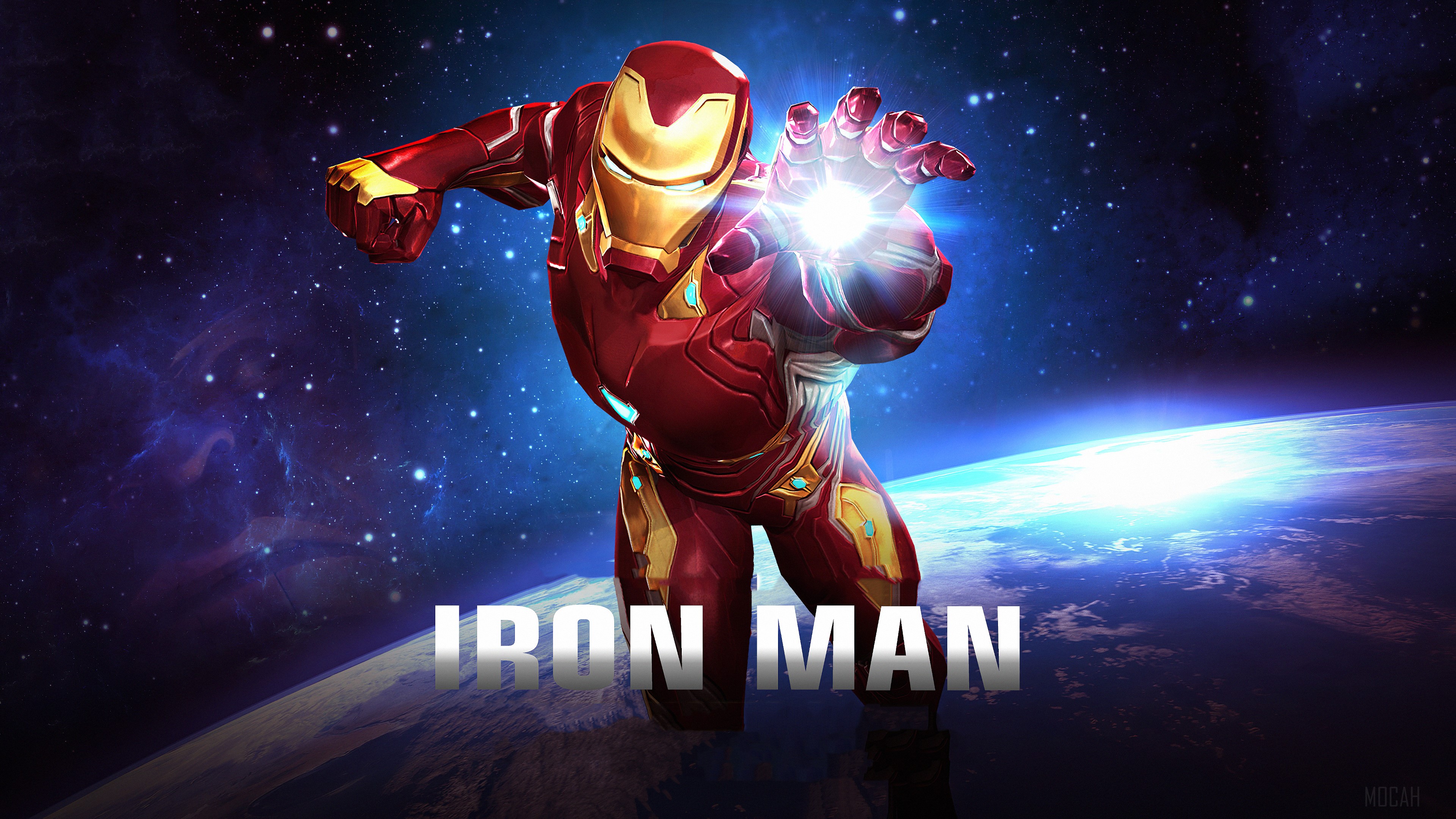 Iron Man in Space with Earth HD Wallpaper