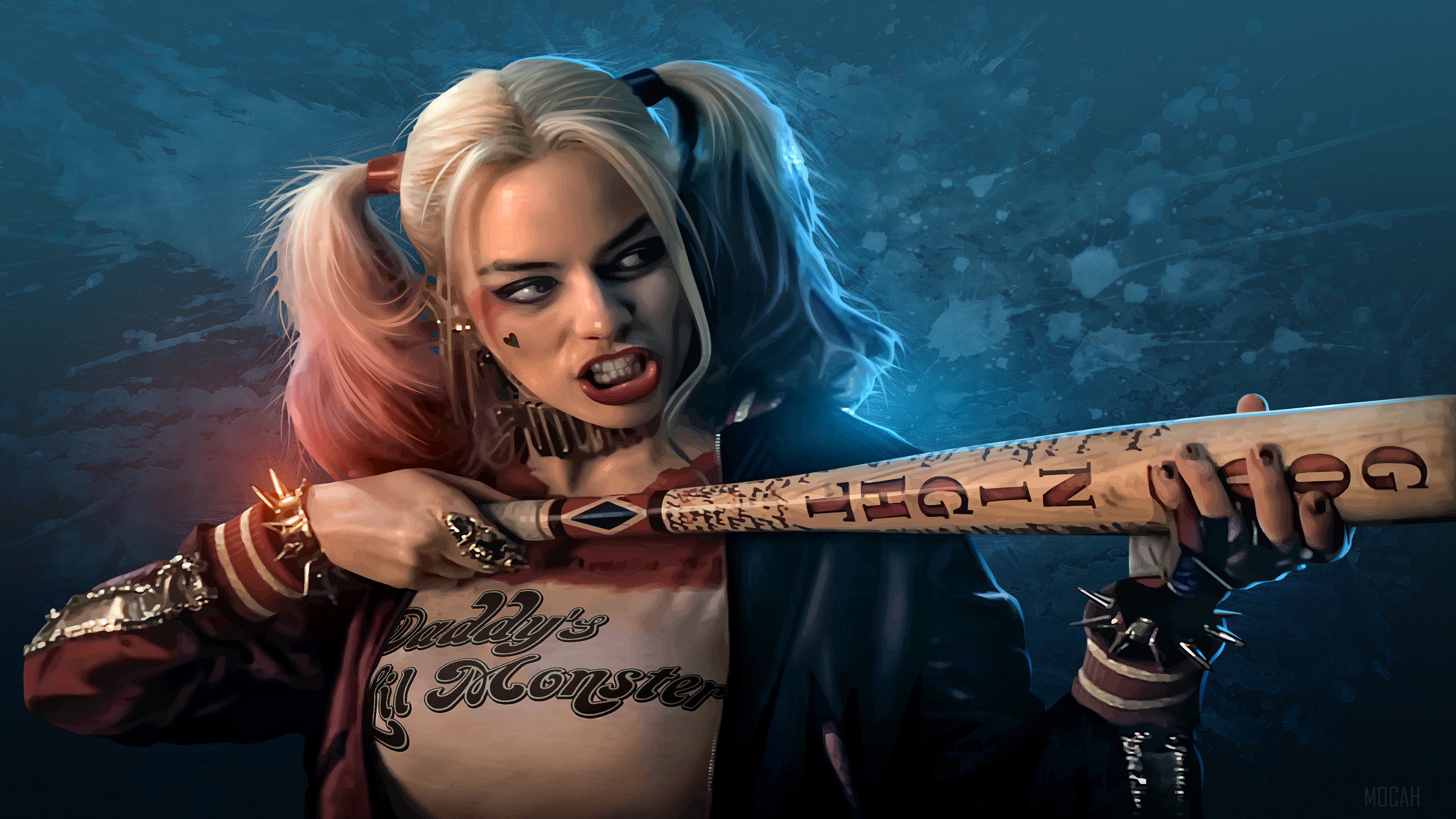Harley Quinn with a baseball bat 4K HD Wallpaper
