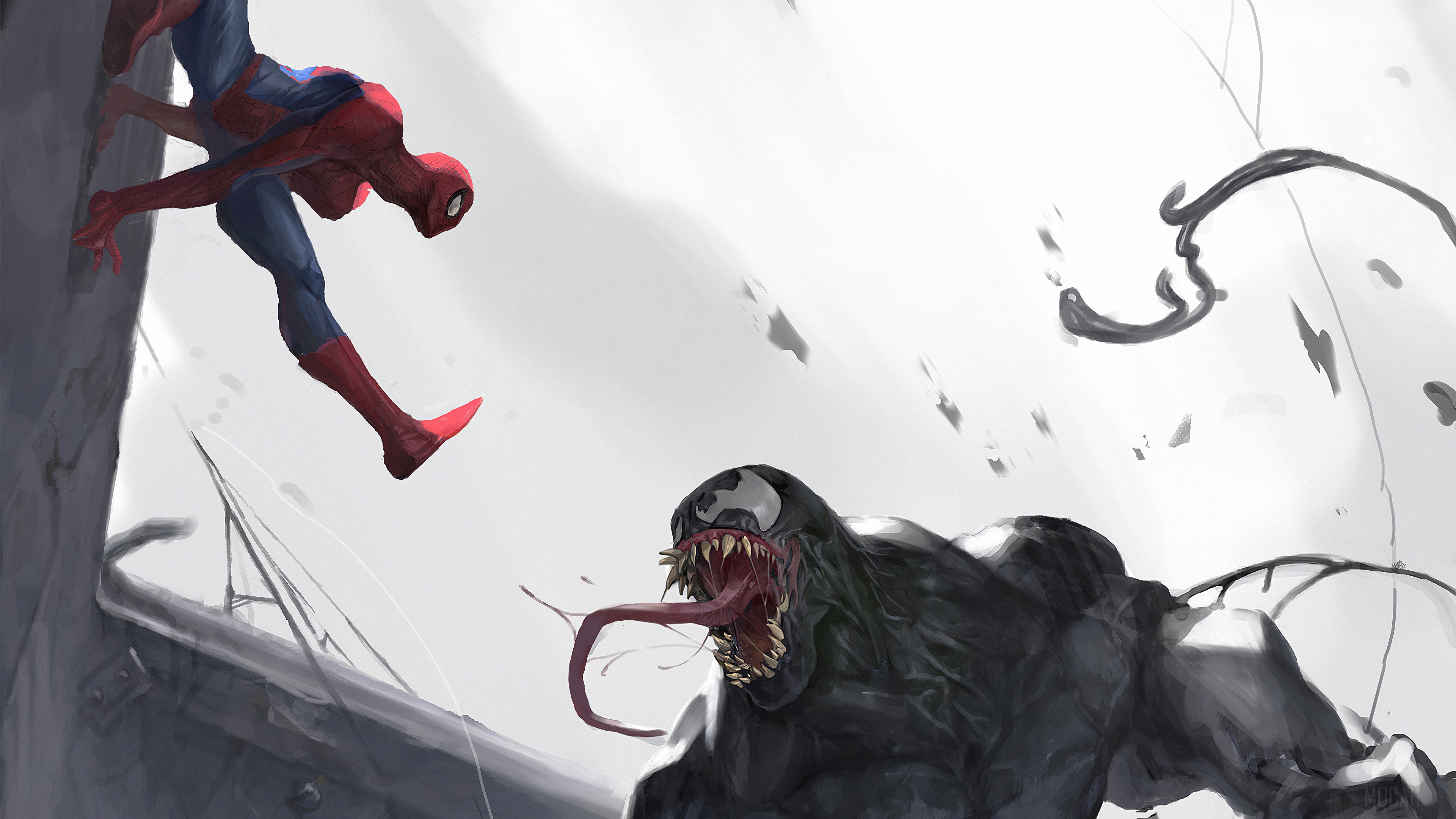 Spider-Man vs. Venom Art 4K HD Wallpaper