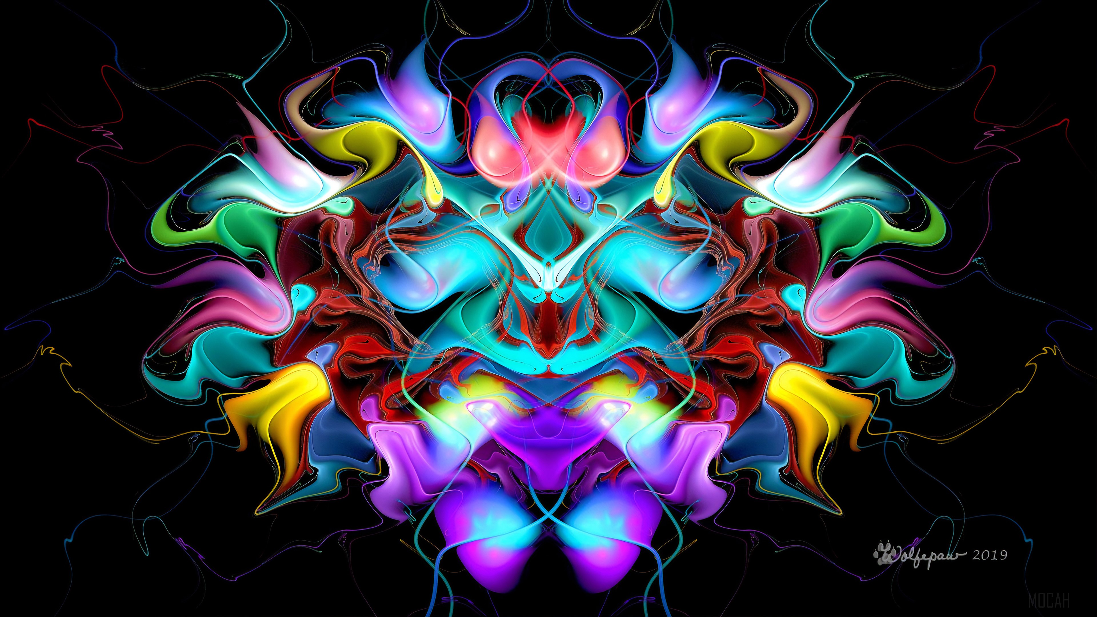 Colorful Abstract Creature Pattern 4K HD Wallpaper