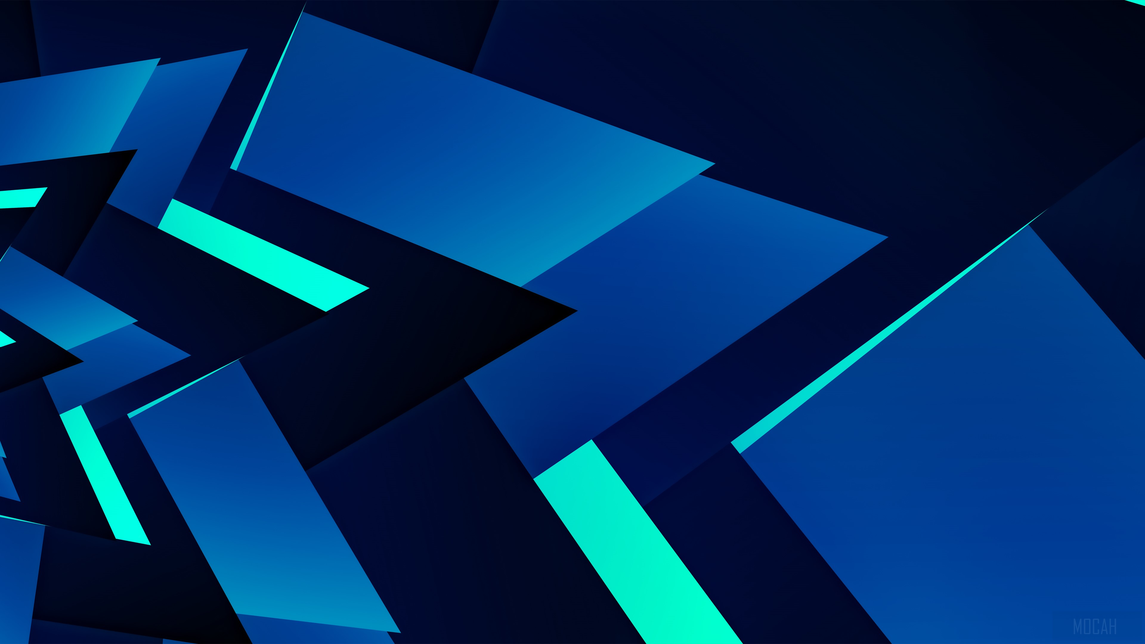 Abstract Geometric Shapes with Blue and Cyan Tones 4K HD Wallpaper