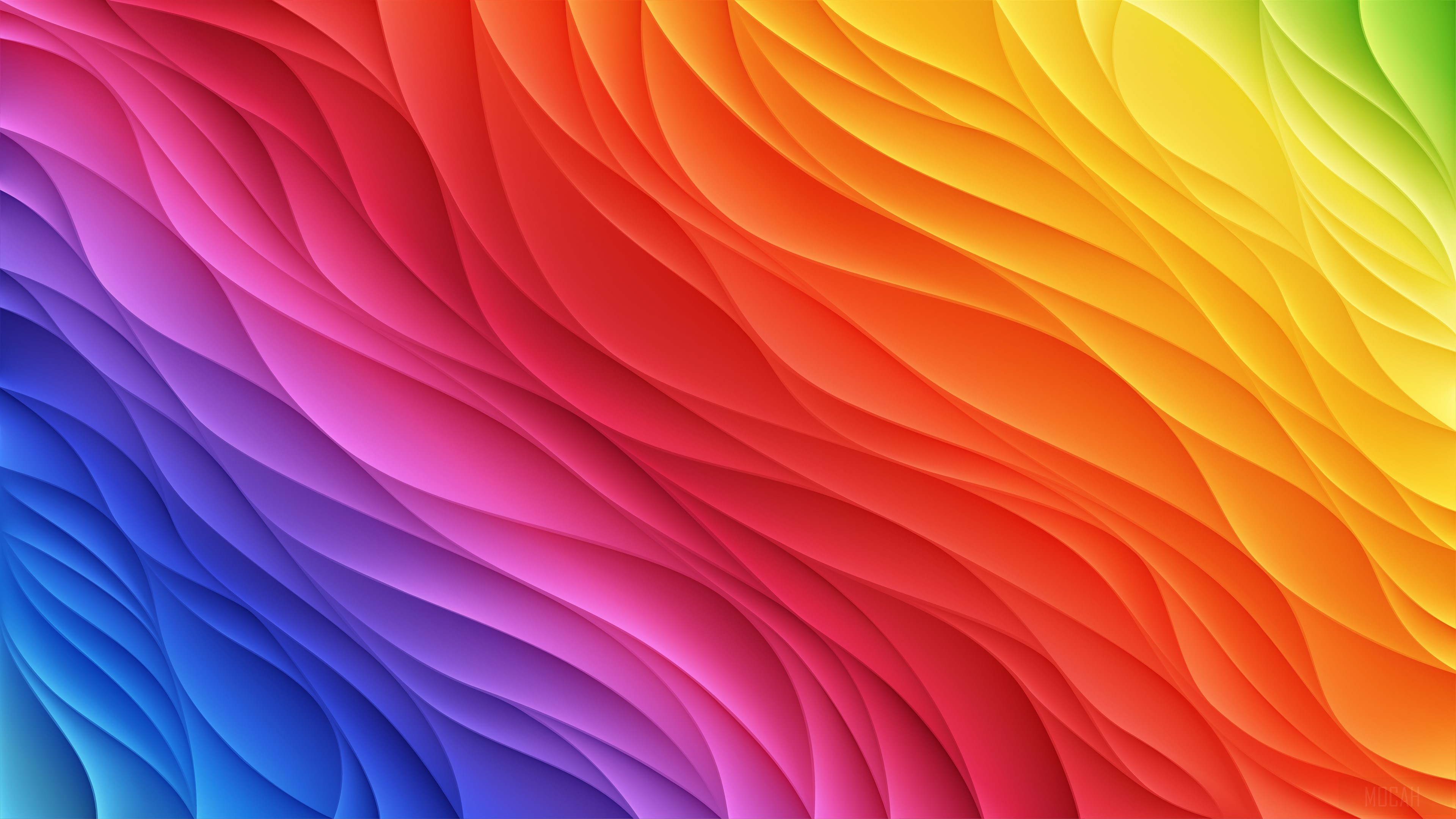 Abstract Rainbow Waves 4K HD Wallpaper