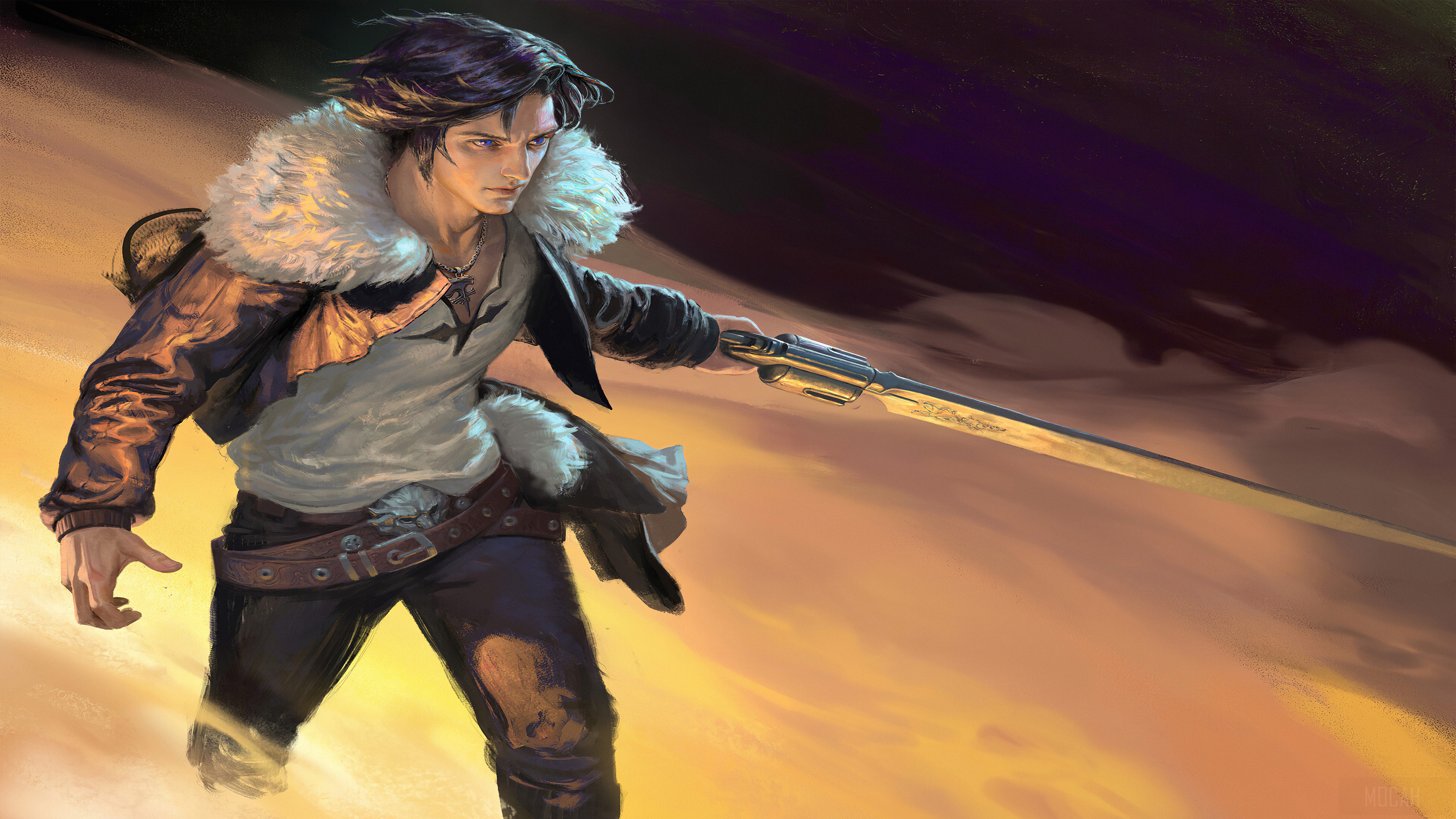 Man with a large sword HD Wallpaper