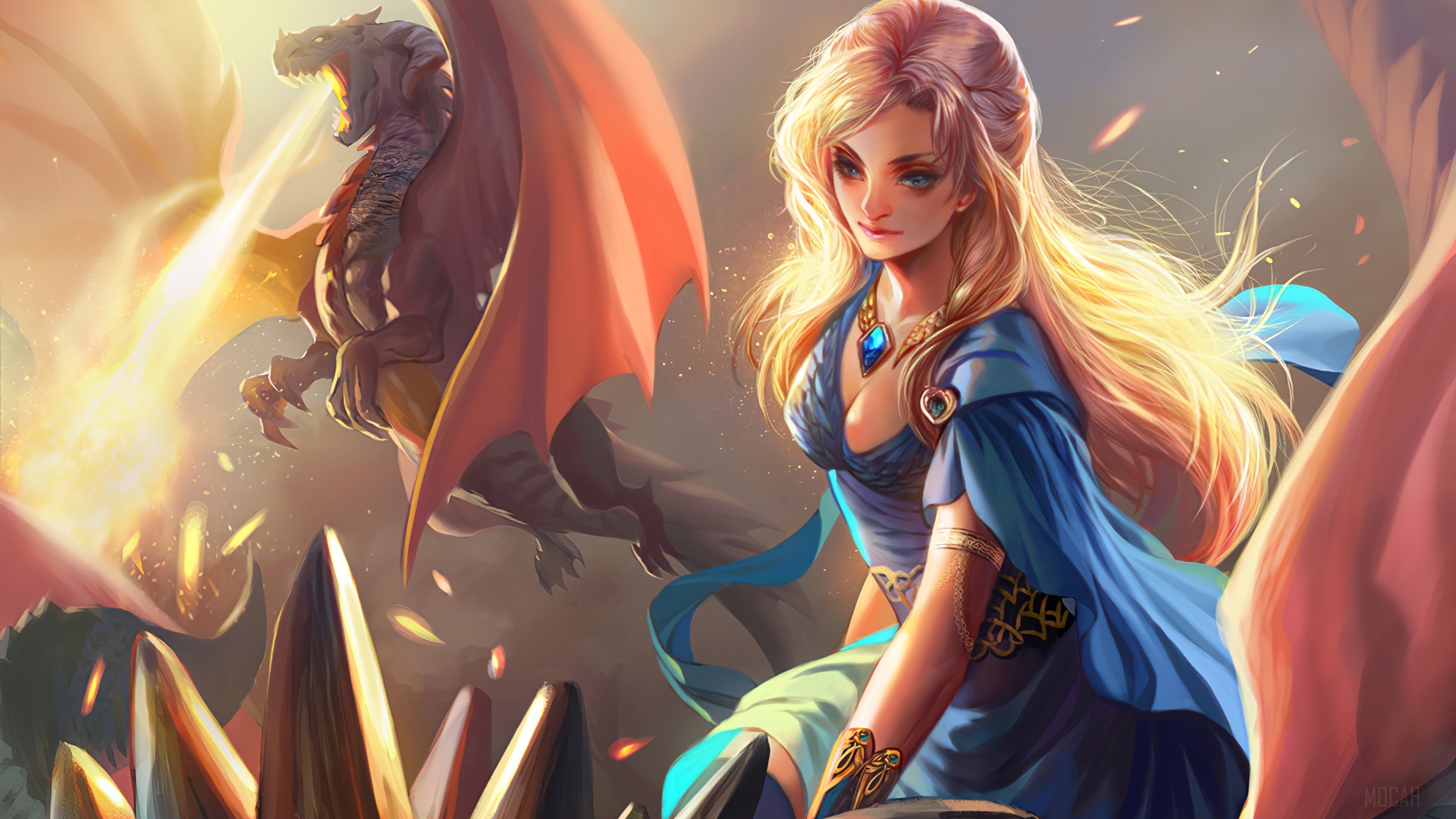 Daenerys Targaryen and Dragons 4K HD Wallpaper