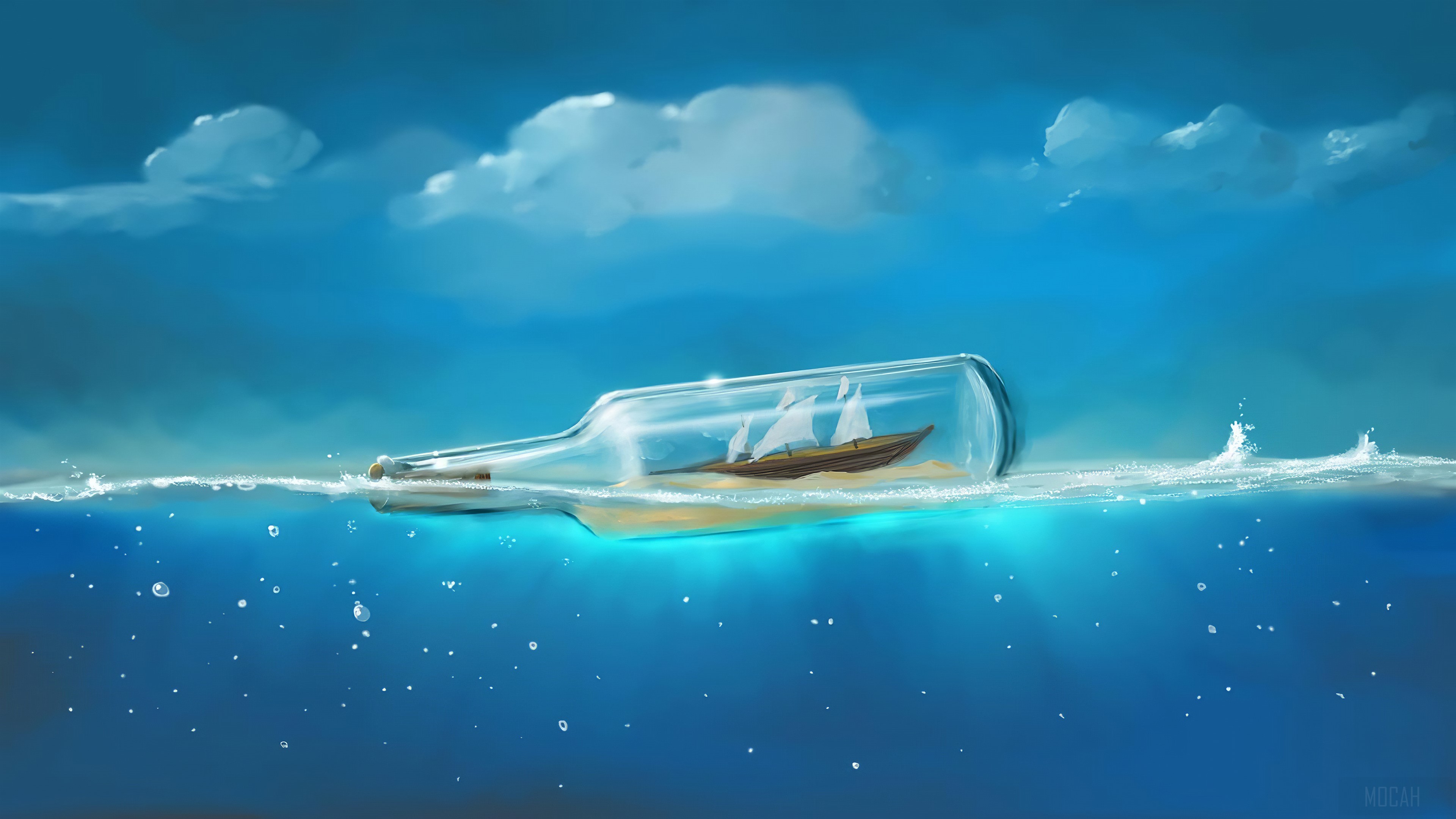 Boat In A Bottle HD Wallpaper