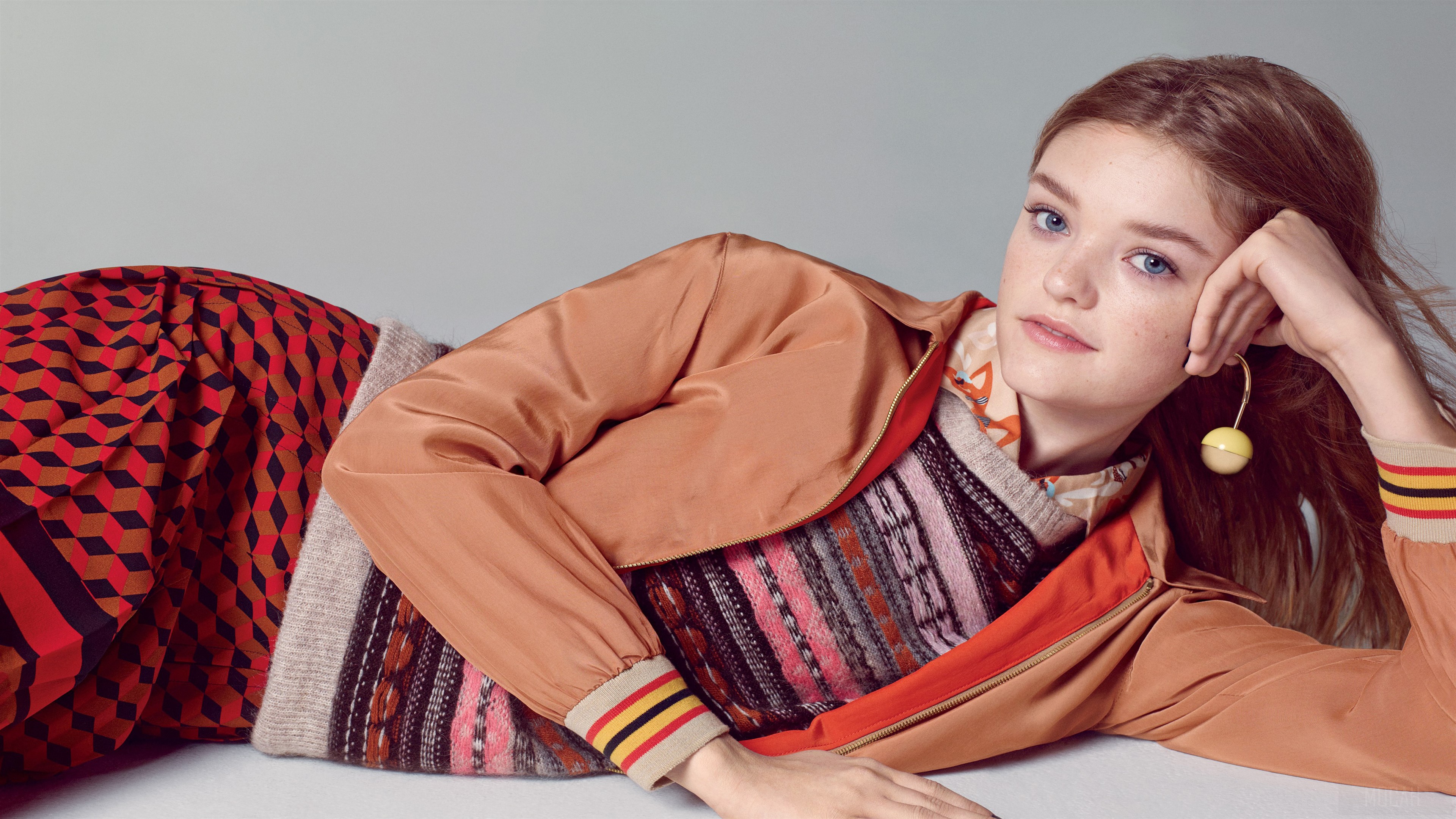 Willow Relaxed Pose in Stylish Autumn Outfit 4K HD Wallpaper