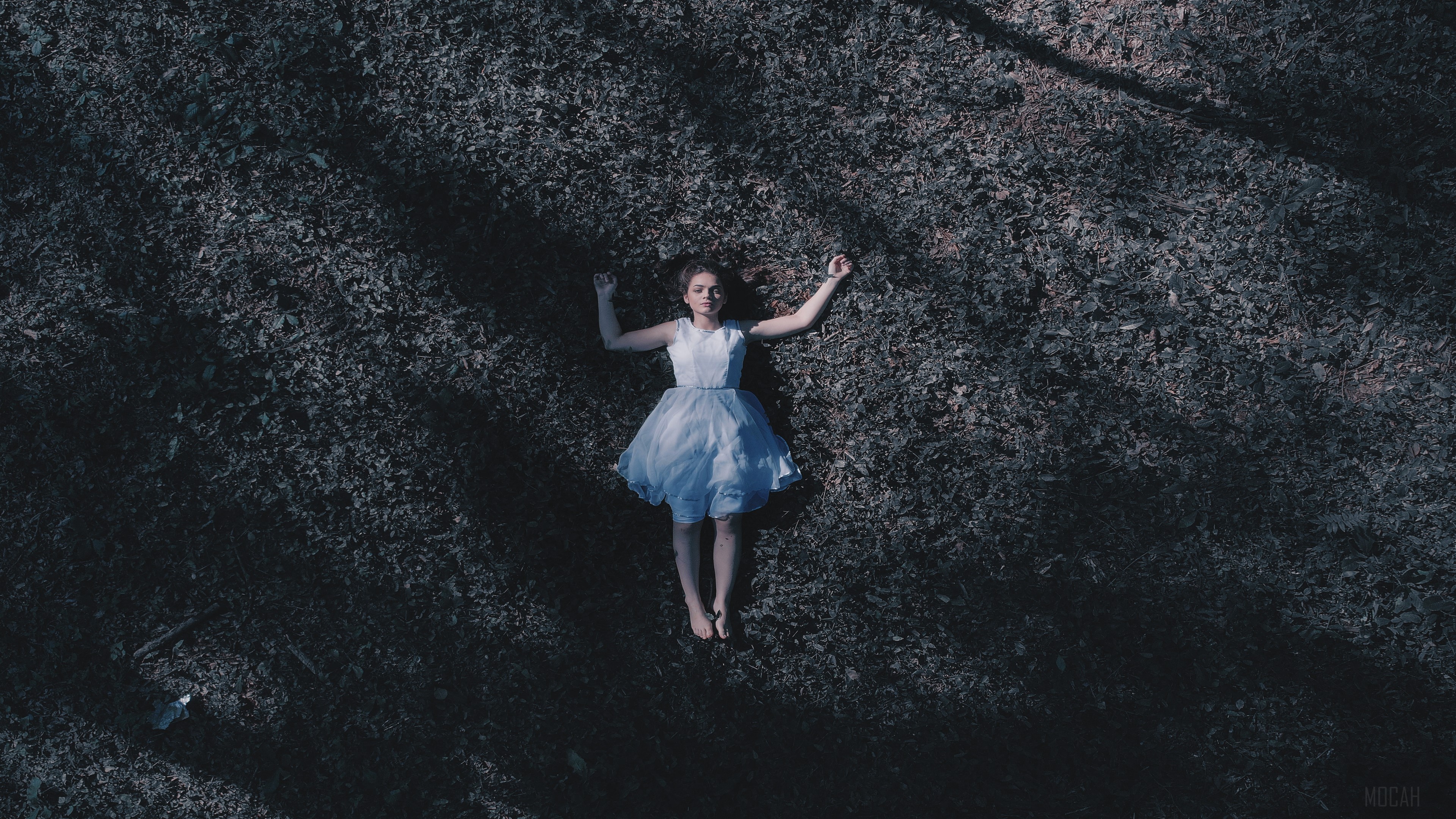 Girl Laying Down On Ground HD Wallpaper