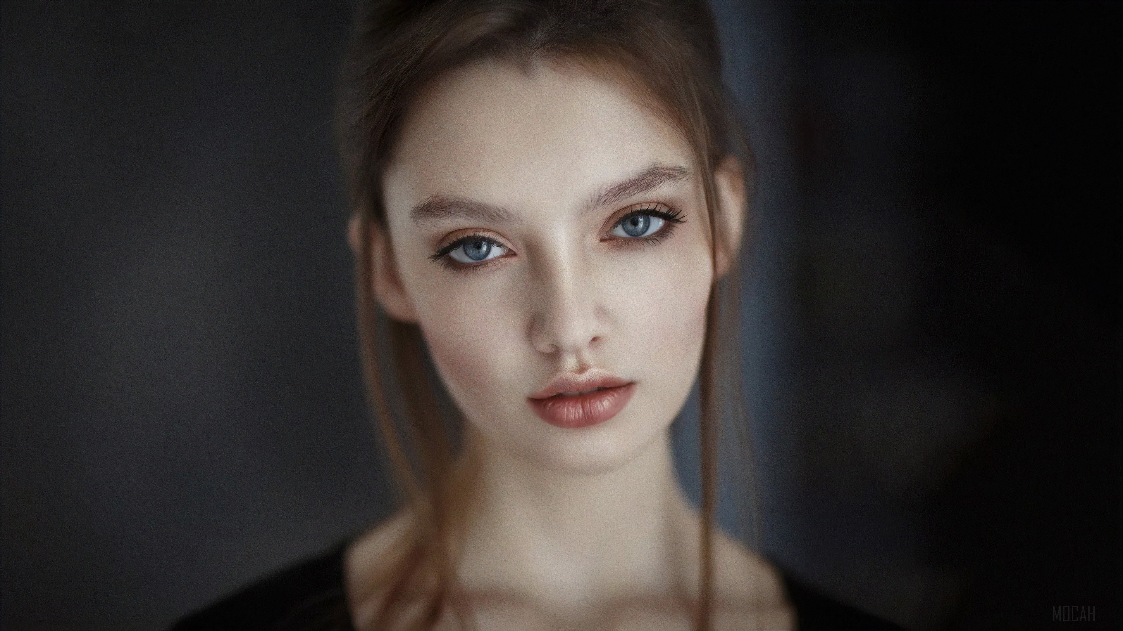 Blue Eyes Girl Portrait 4K HD Wallpaper