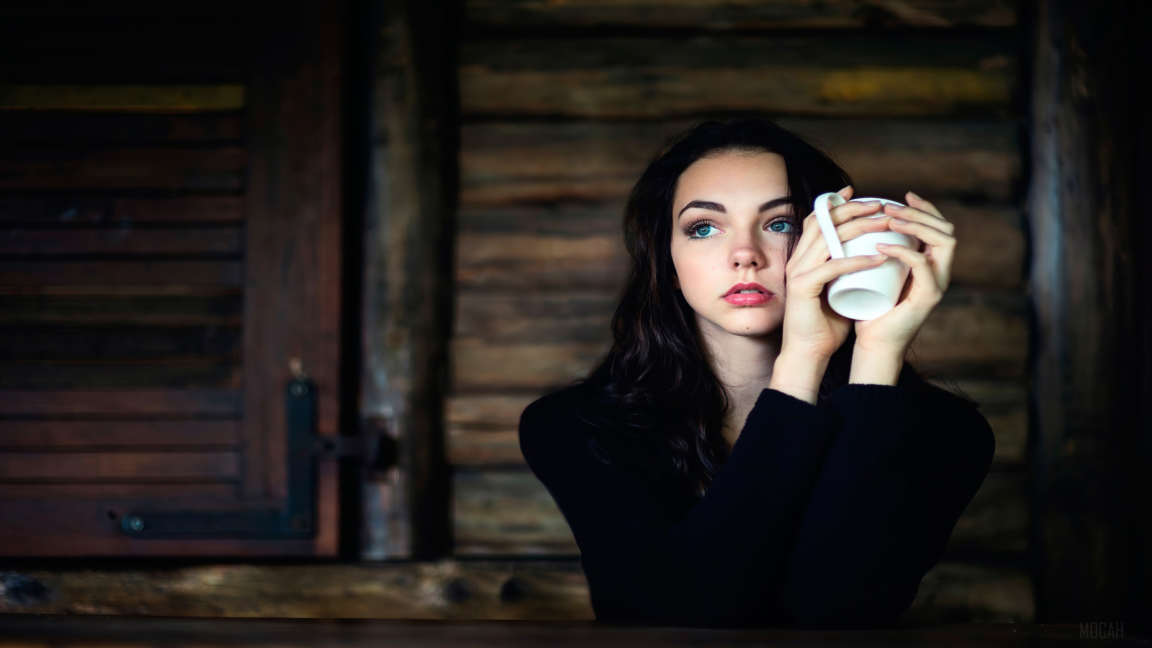 Girl With Cup Of Coffee HD Wallpaper