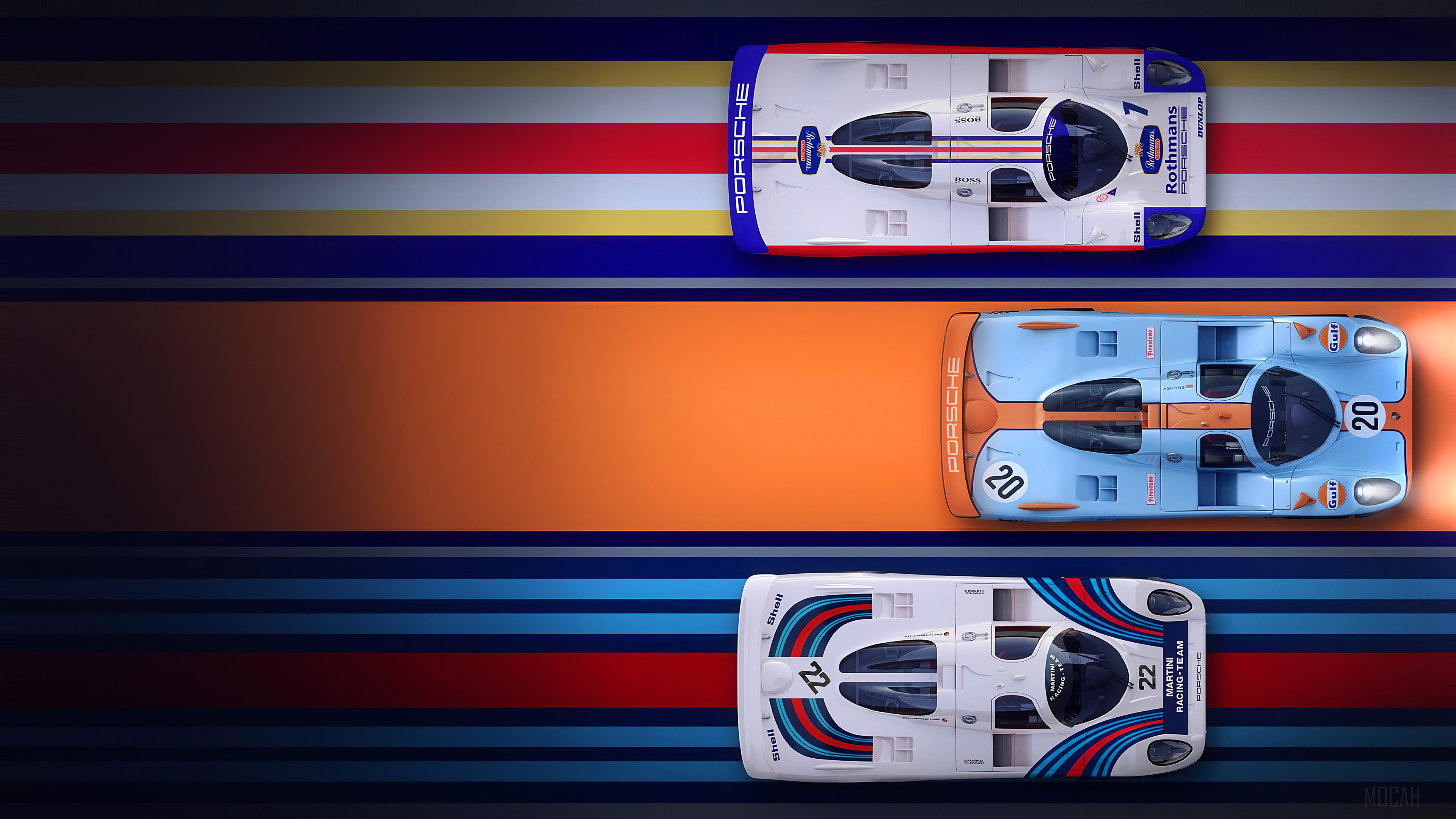 Porsche Racing Cars Digital Art 4K HD Wallpaper