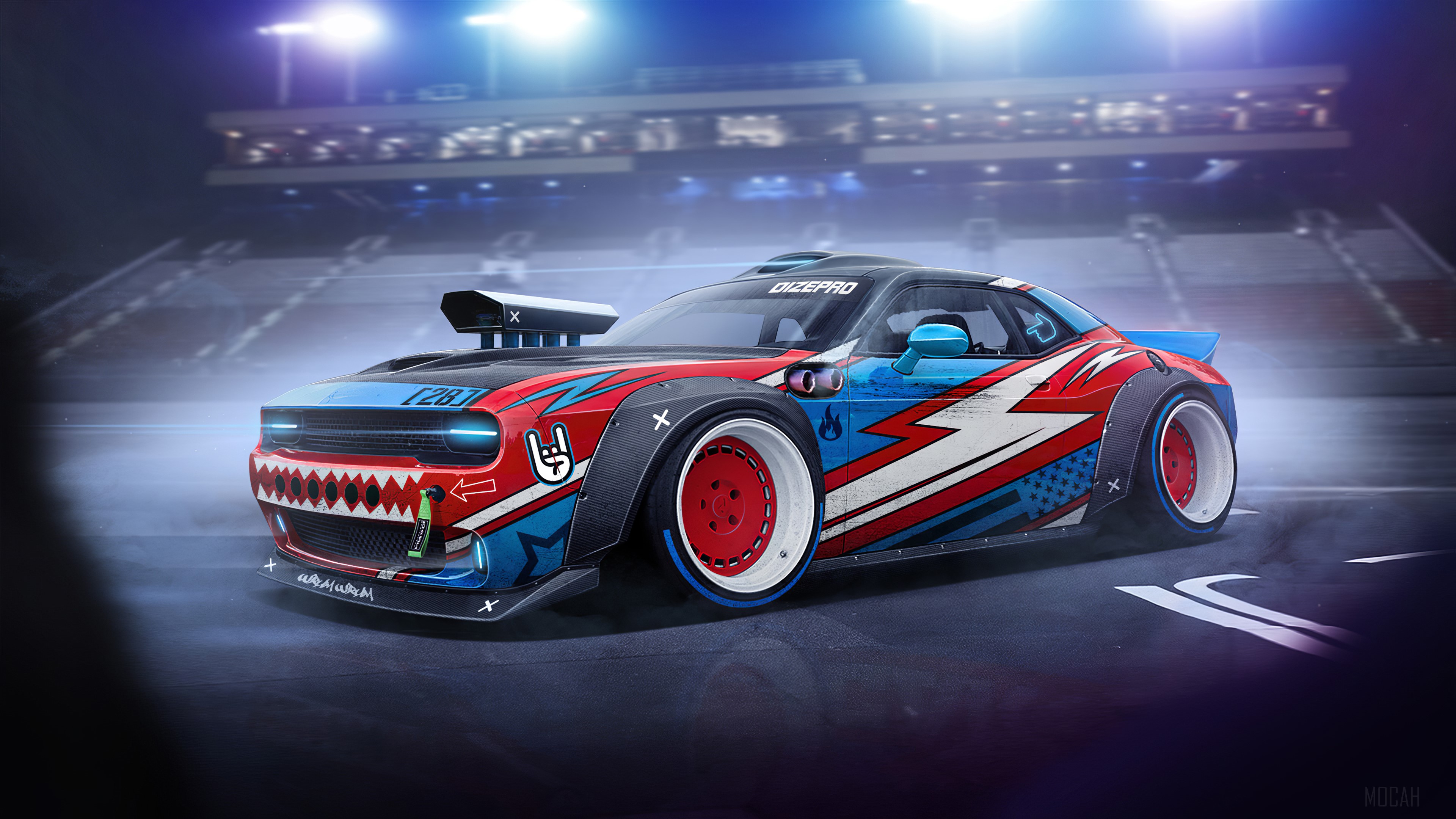 Customized Dodge Challenger Drift Car 4K HD Wallpaper