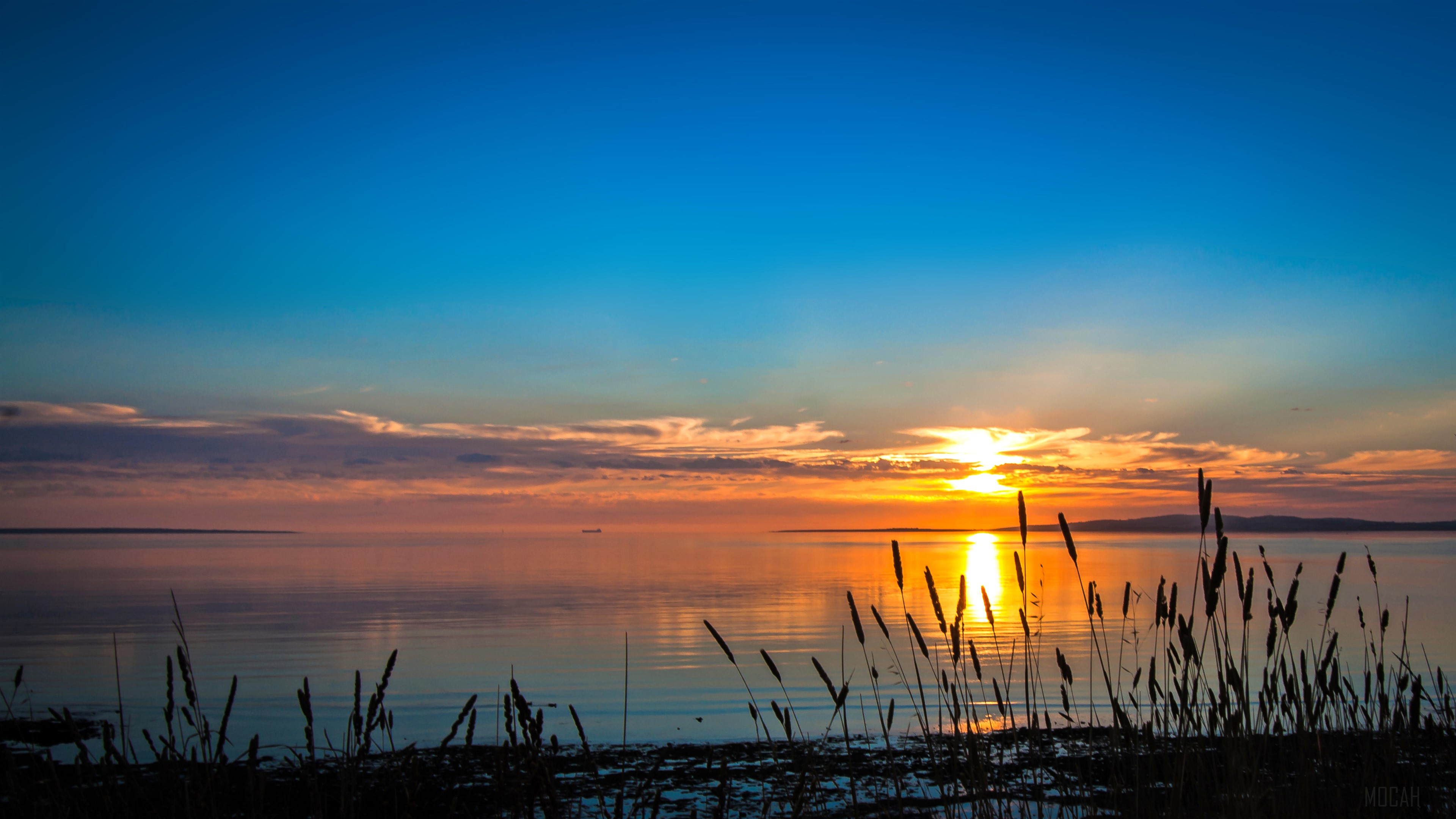 Serene Lake Sunset Landscape 4K HD Wallpaper
