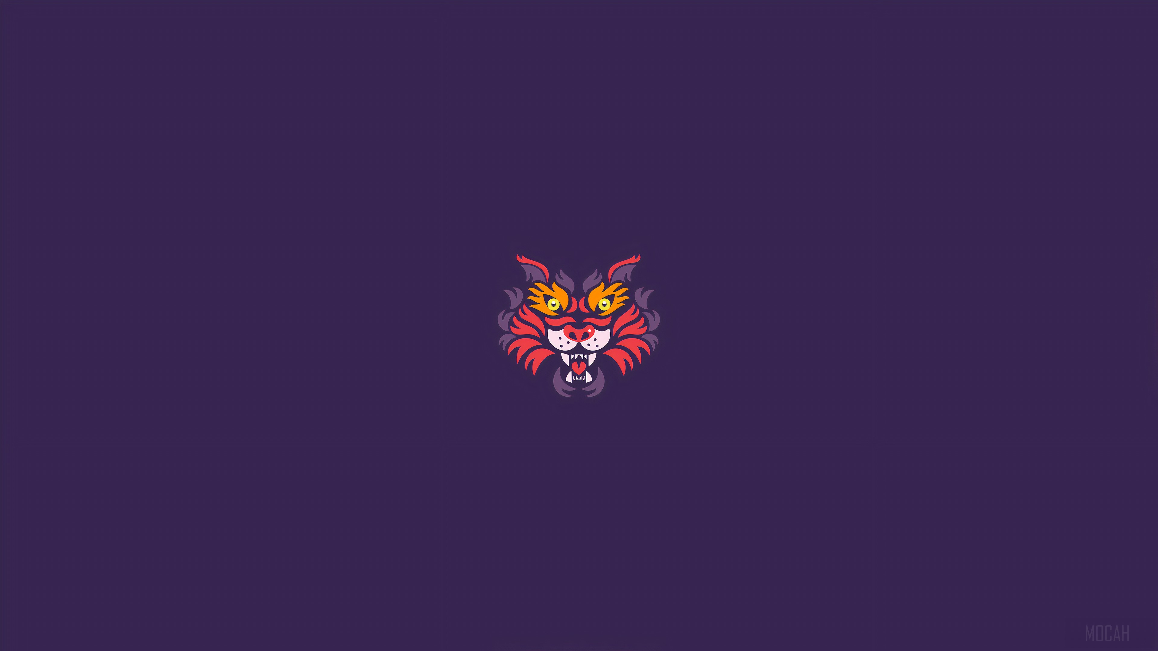 Minimalist Tiger Head 4K HD Wallpaper