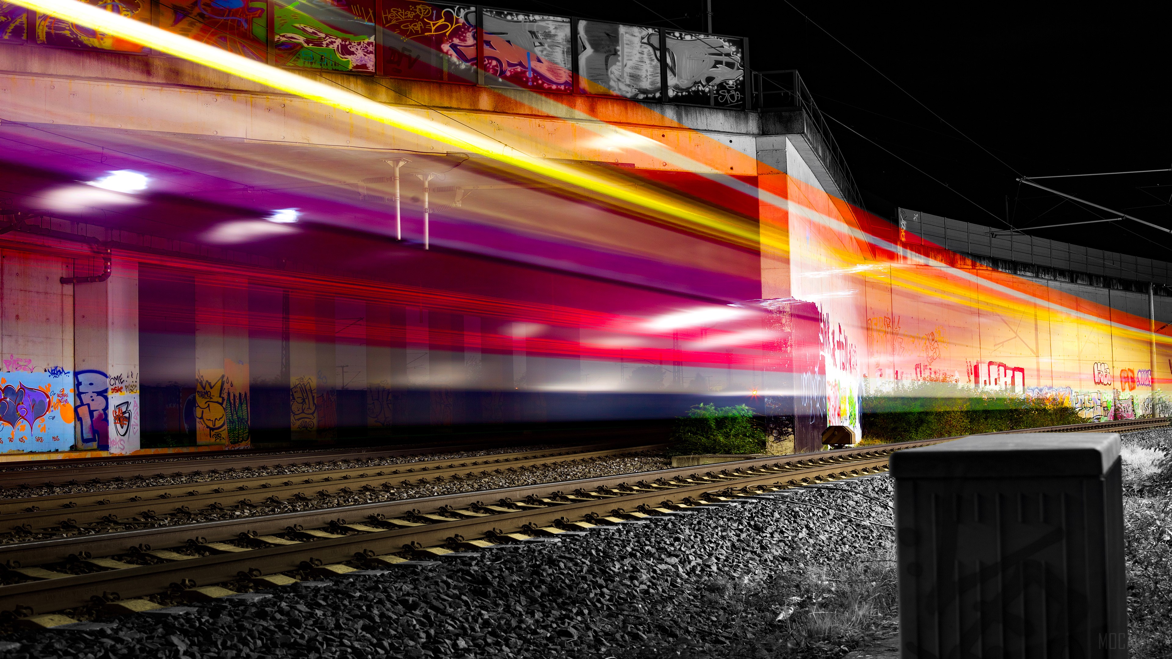 Train Long Exposure Lights Photography HD Wallpaper