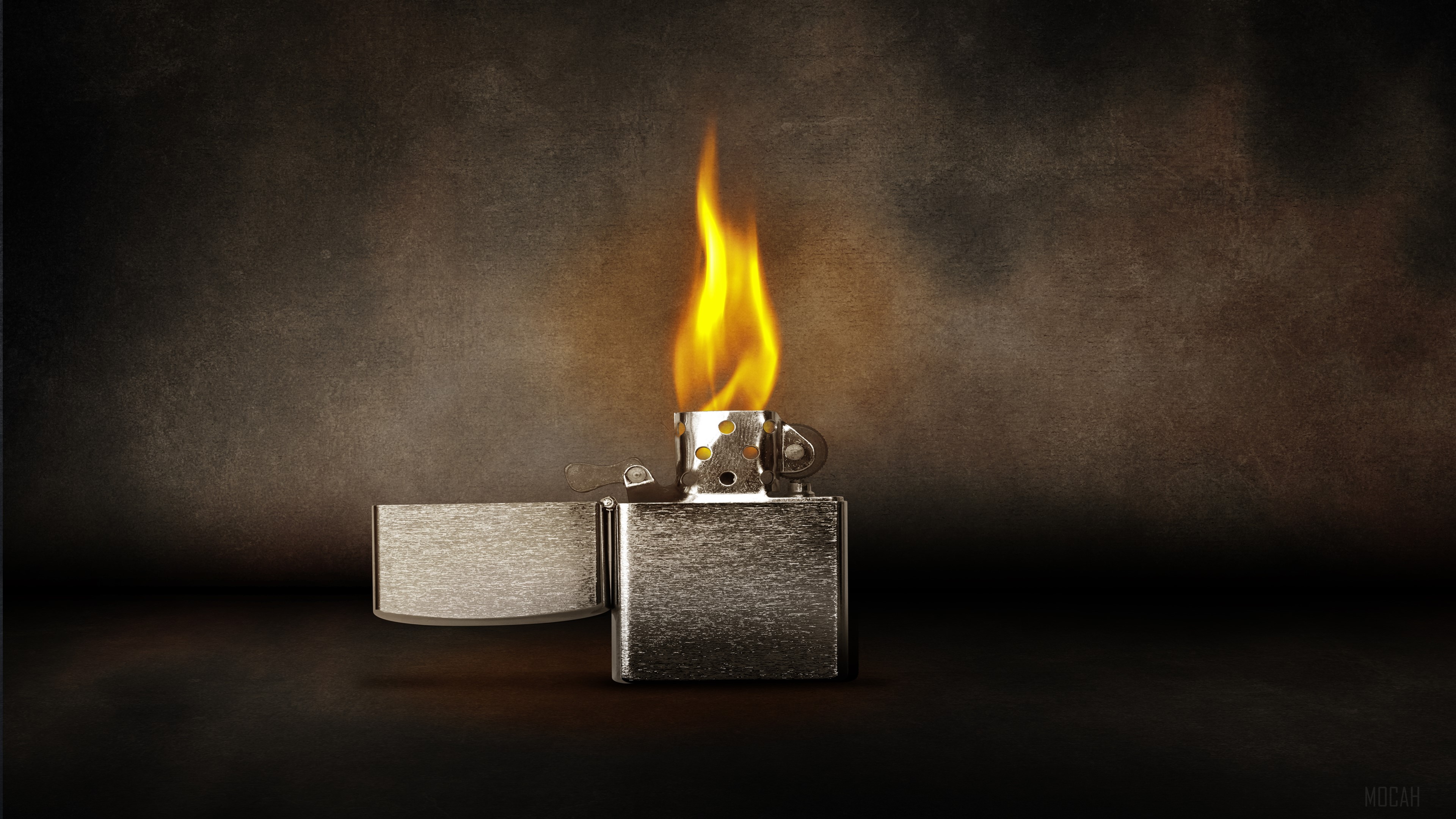 Lighter with Flame Burning 4K HD Wallpaper