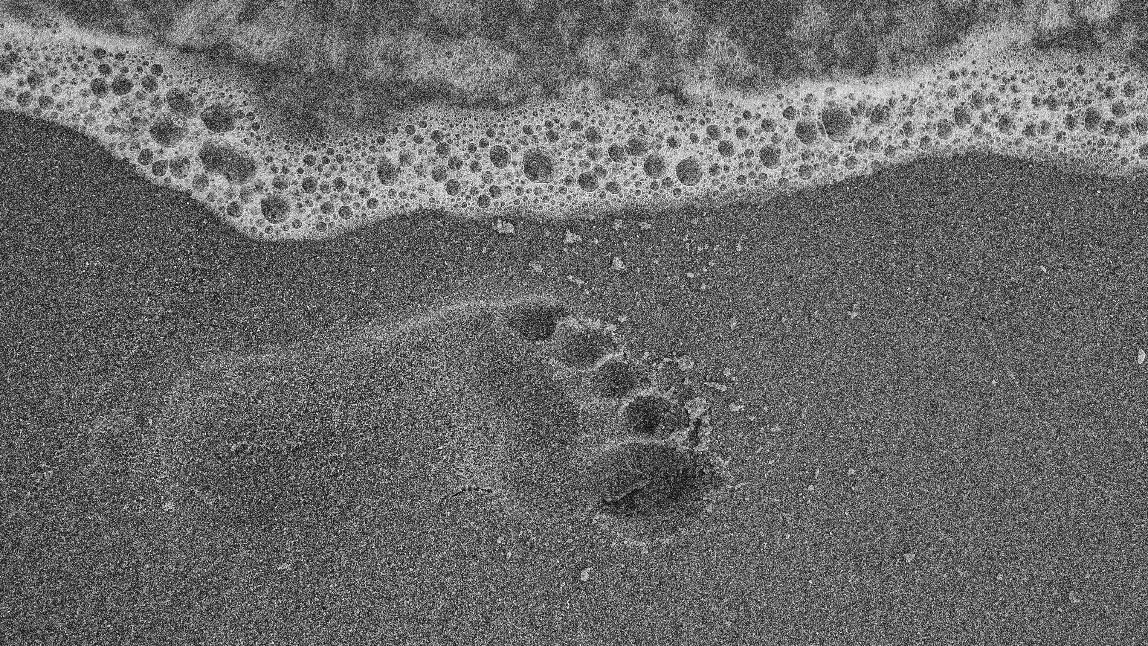 Footprint On Sand Beach HD Wallpaper
