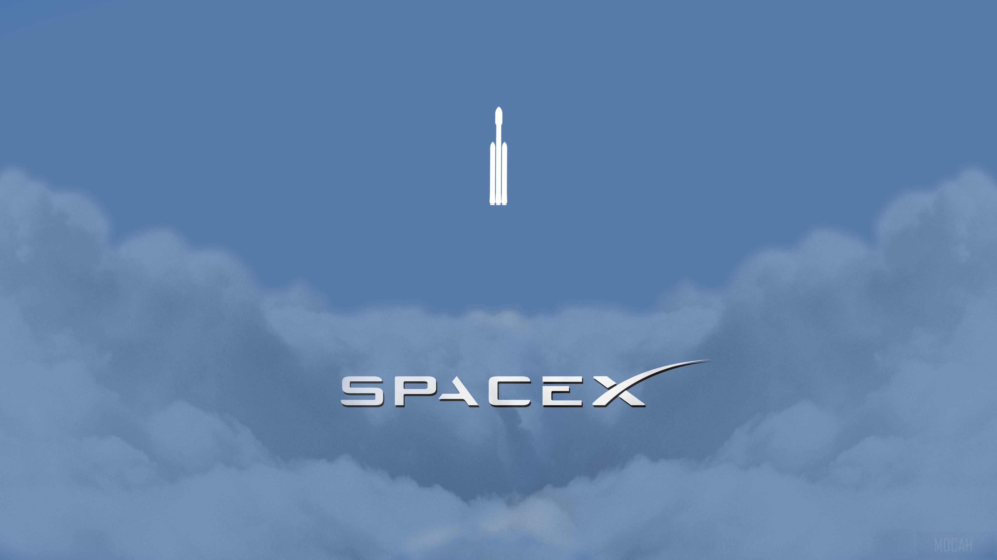SpaceX Logo and Rocket Icon HD Wallpaper