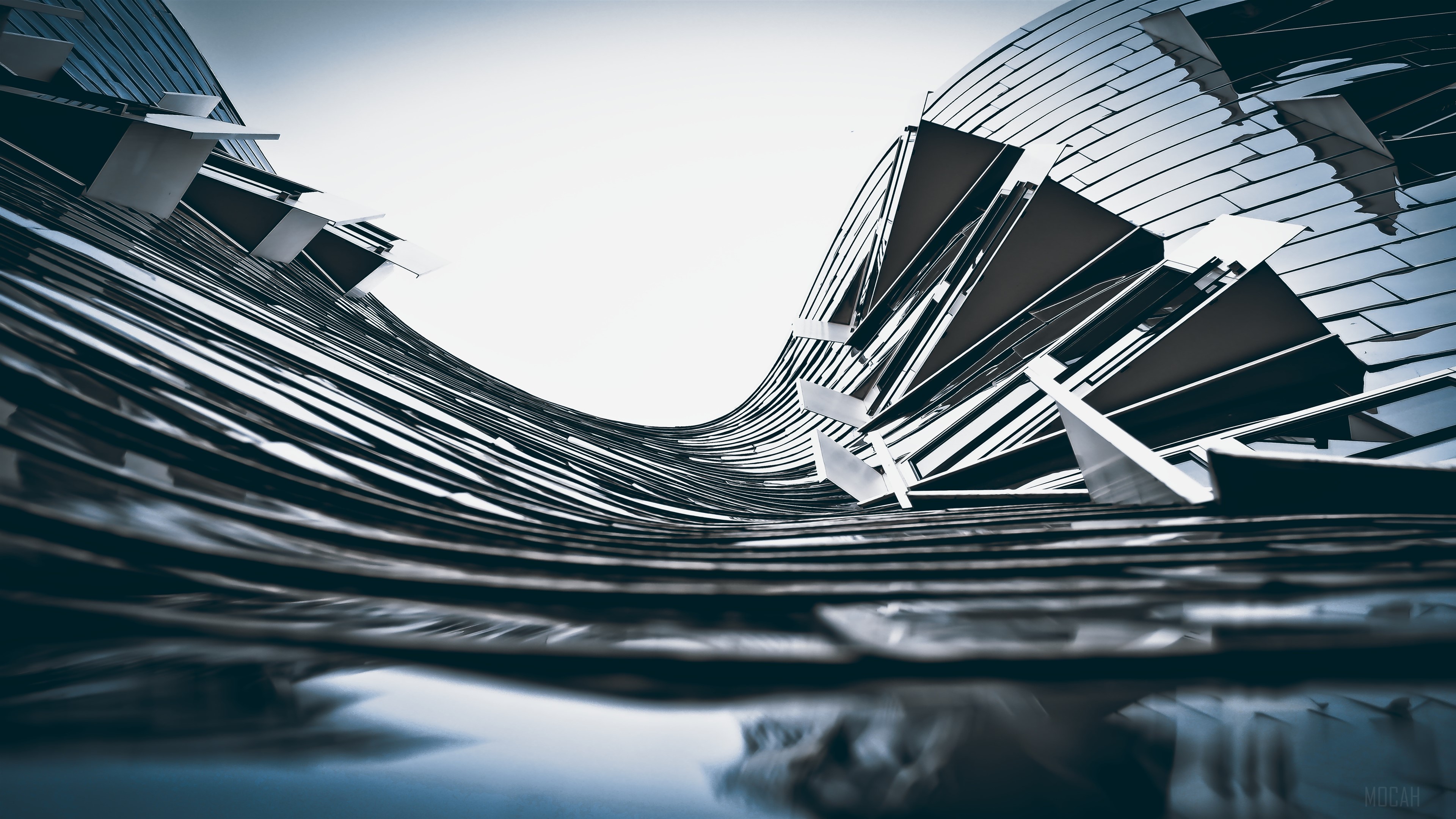 Modern Architecture Building Facade Reflection 4K HD Wallpaper