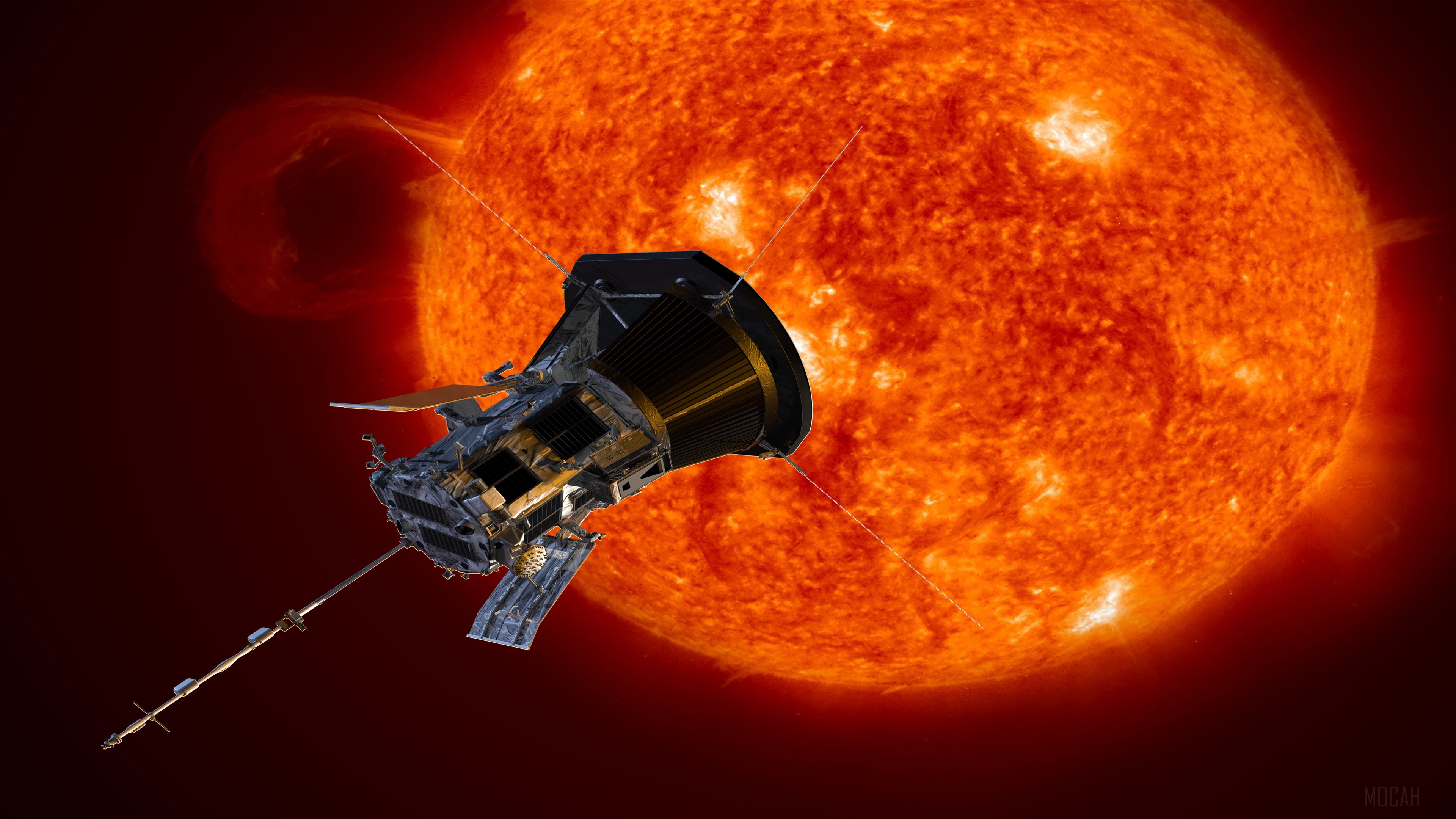 Parker Solar Probe near the Sun 4K HD Wallpaper