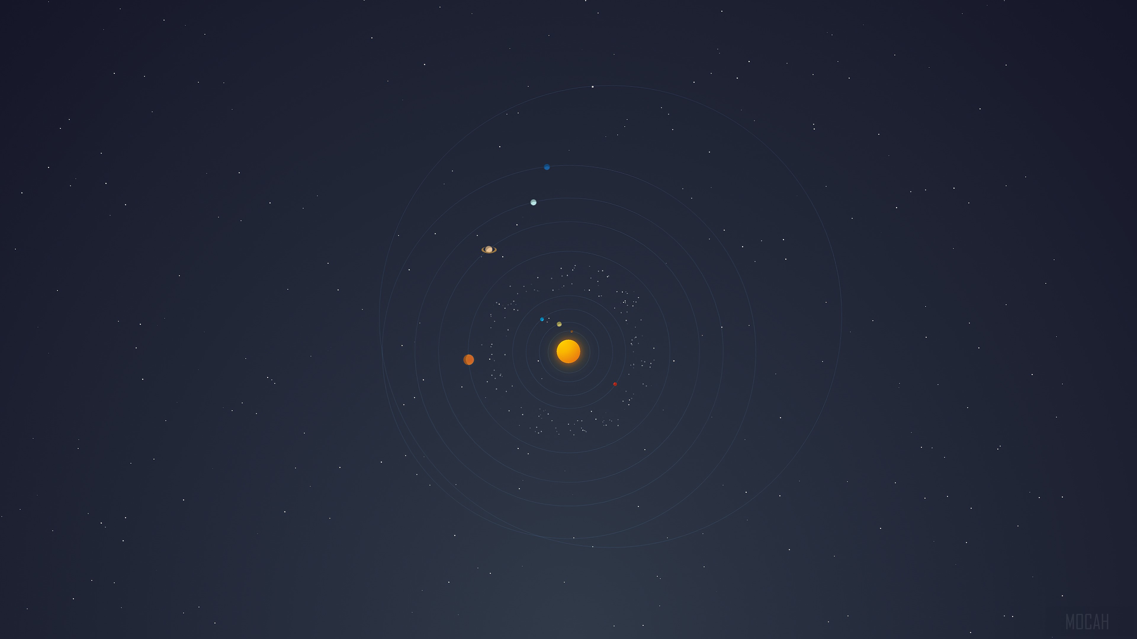 Minimal Solar System 4K HD Wallpaper