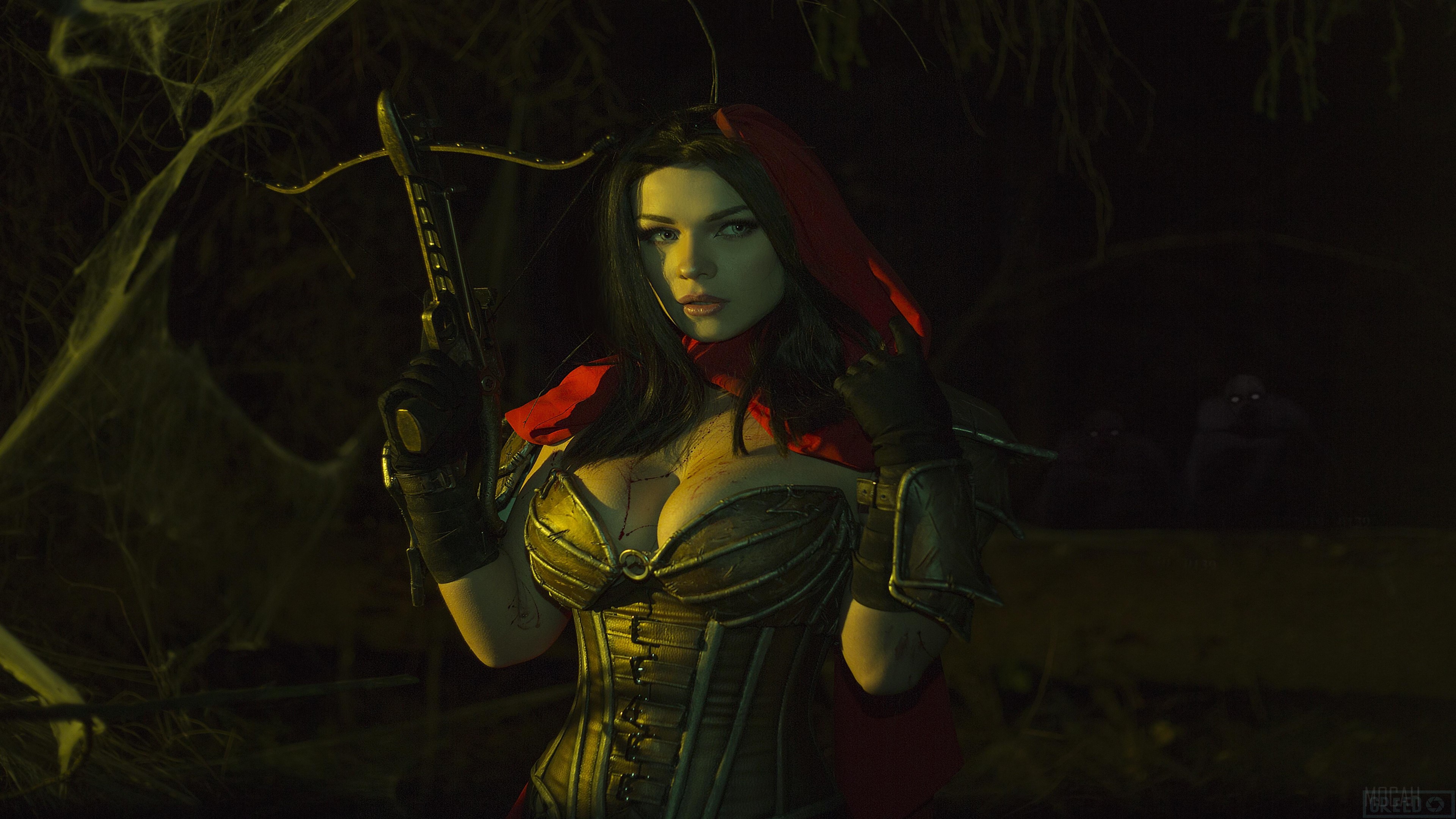 Demon Hunter with Crossbow in Forest HD Wallpaper