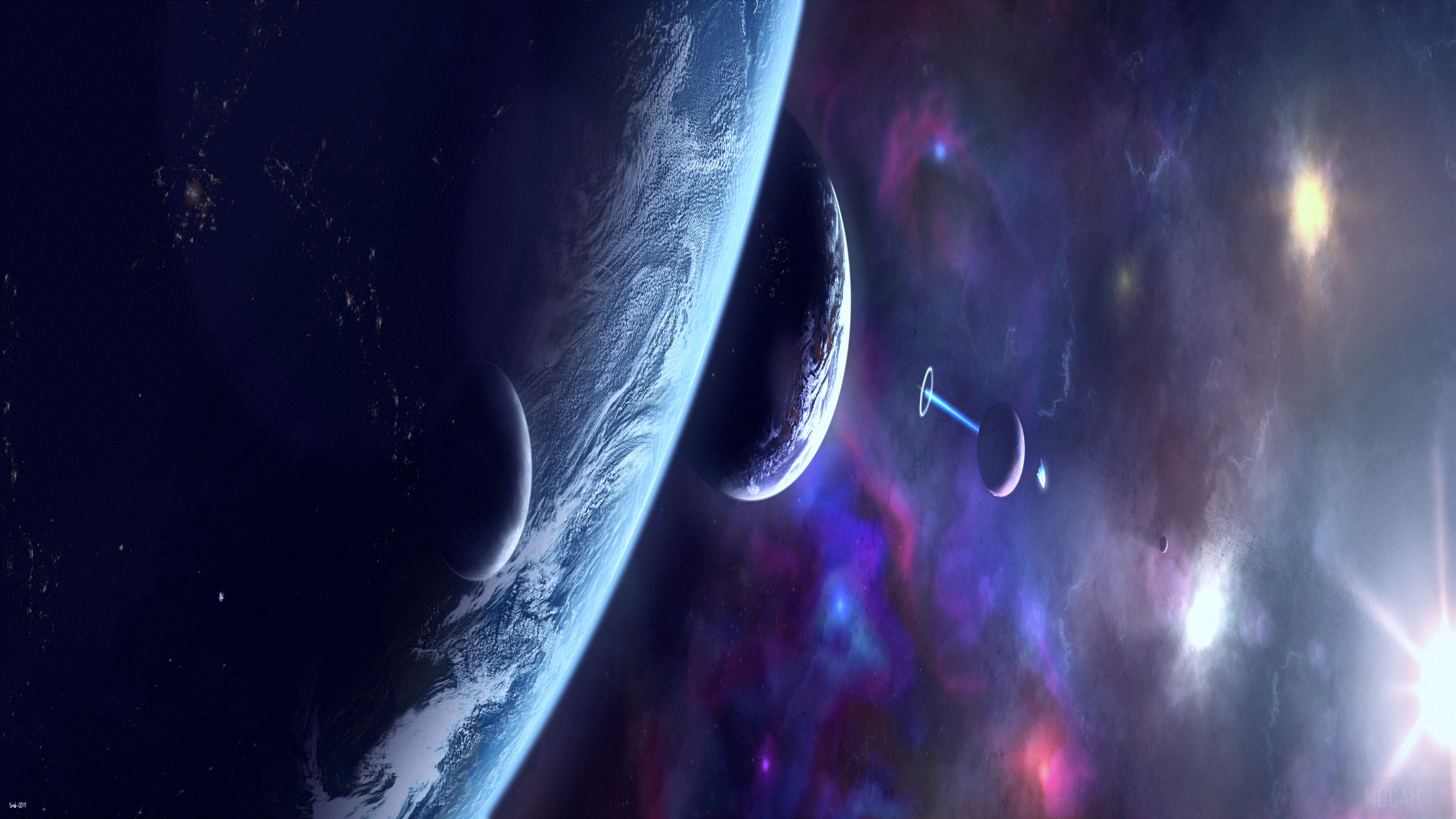 Planets and Nebula in Space 4K HD Wallpaper