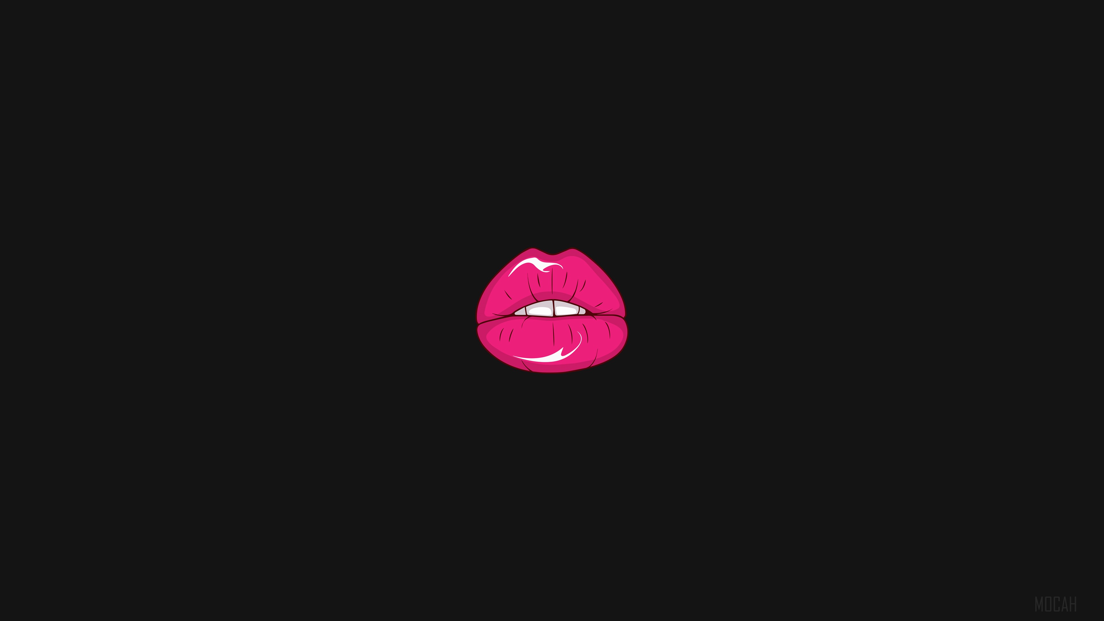Pink Lips Minimalist 4K HD Wallpaper