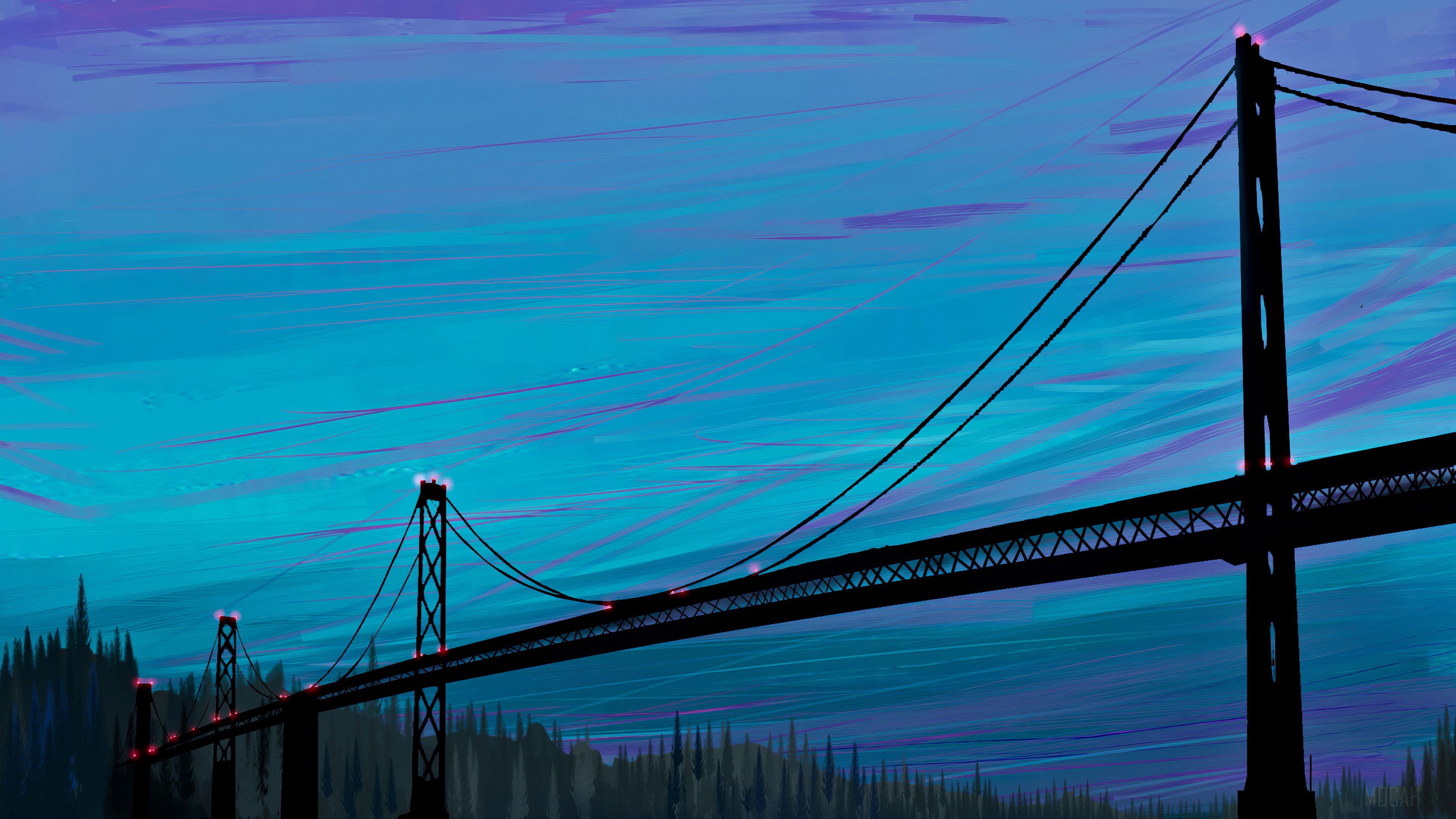 Digital Art 4K Sea Bridge HD Wallpaper