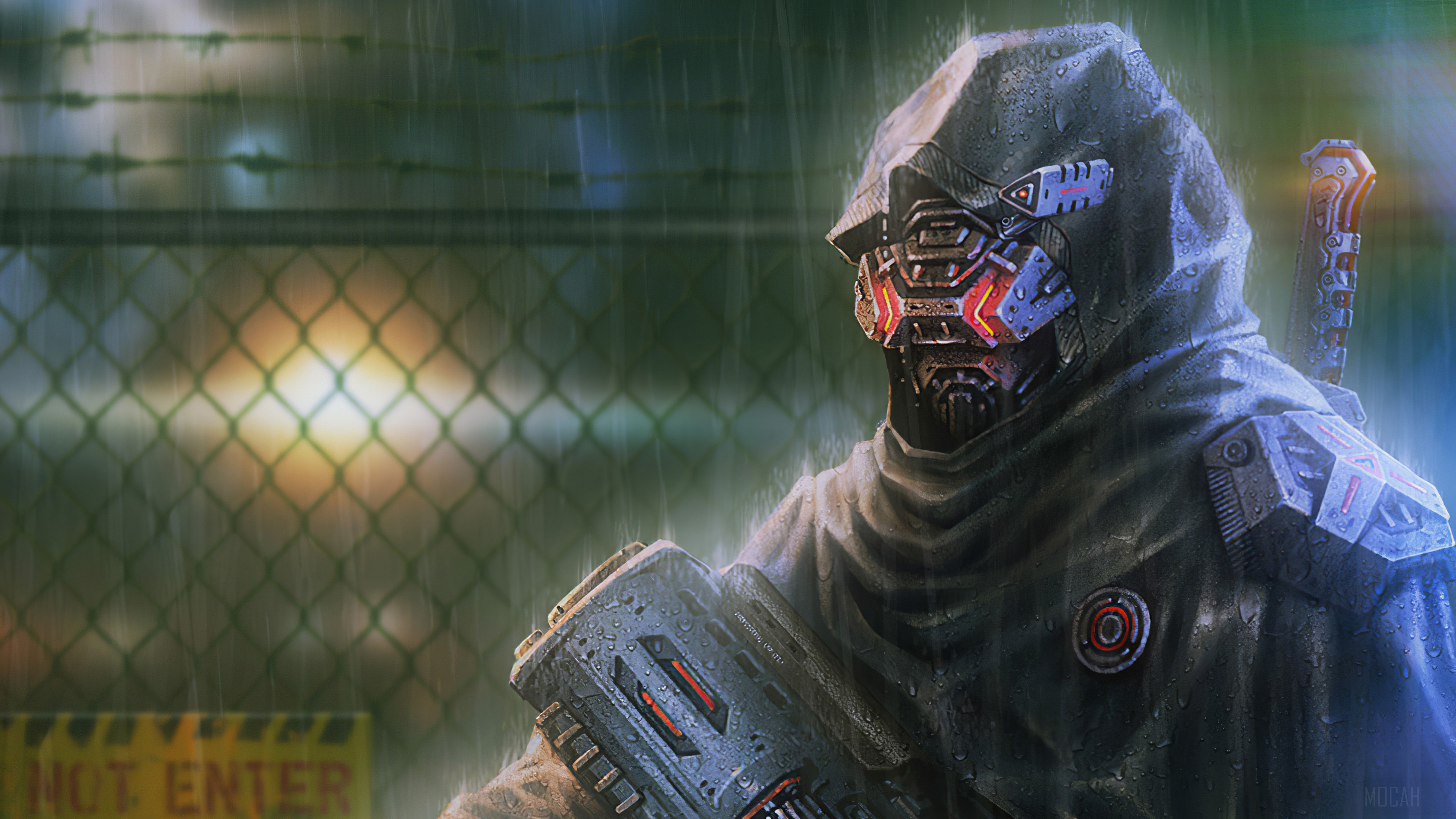 Black Ops Soldier with Gun in Rain 4K HD Wallpaper