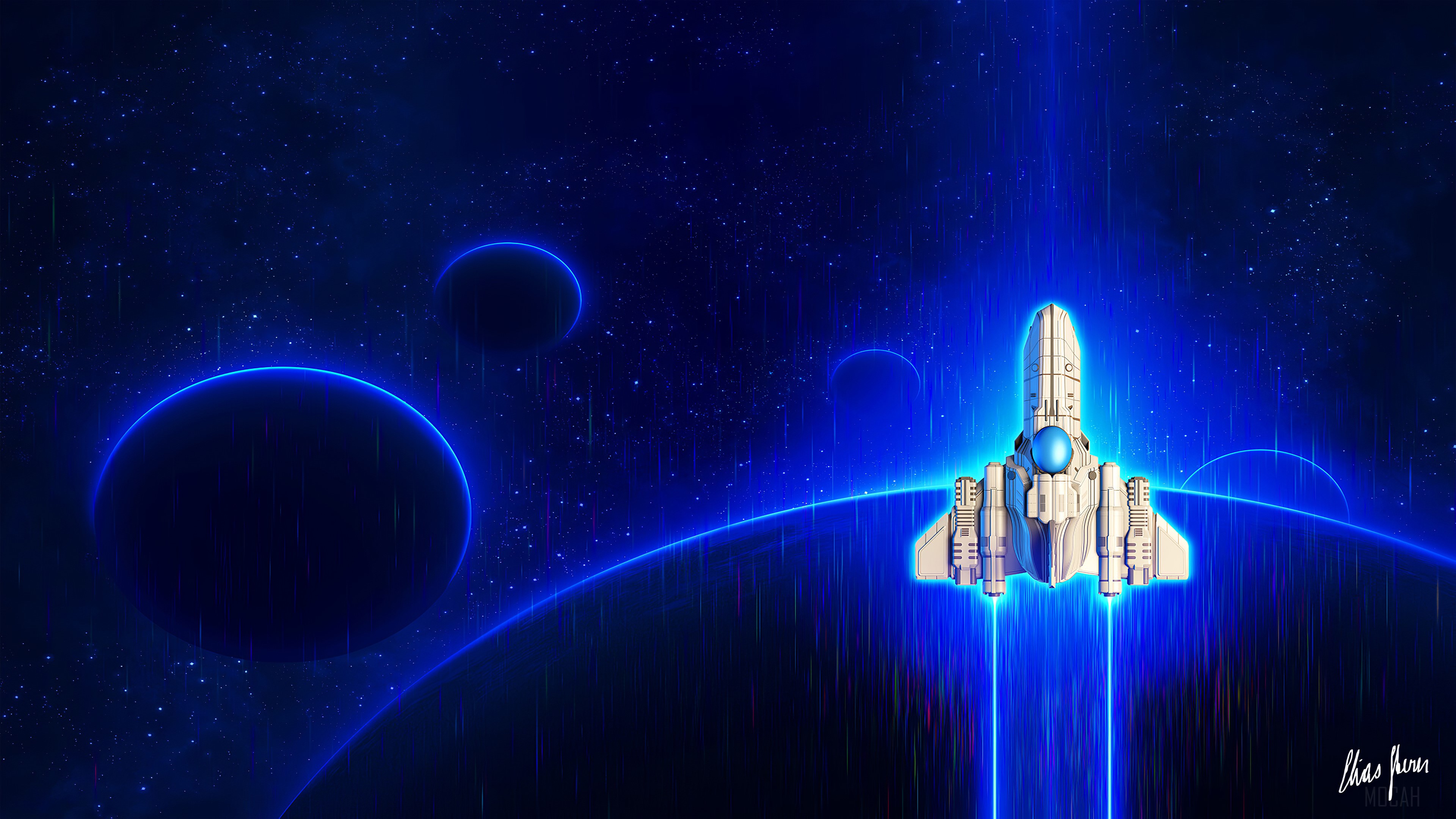 Space Shuttle in Deep Space 4K HD Wallpaper