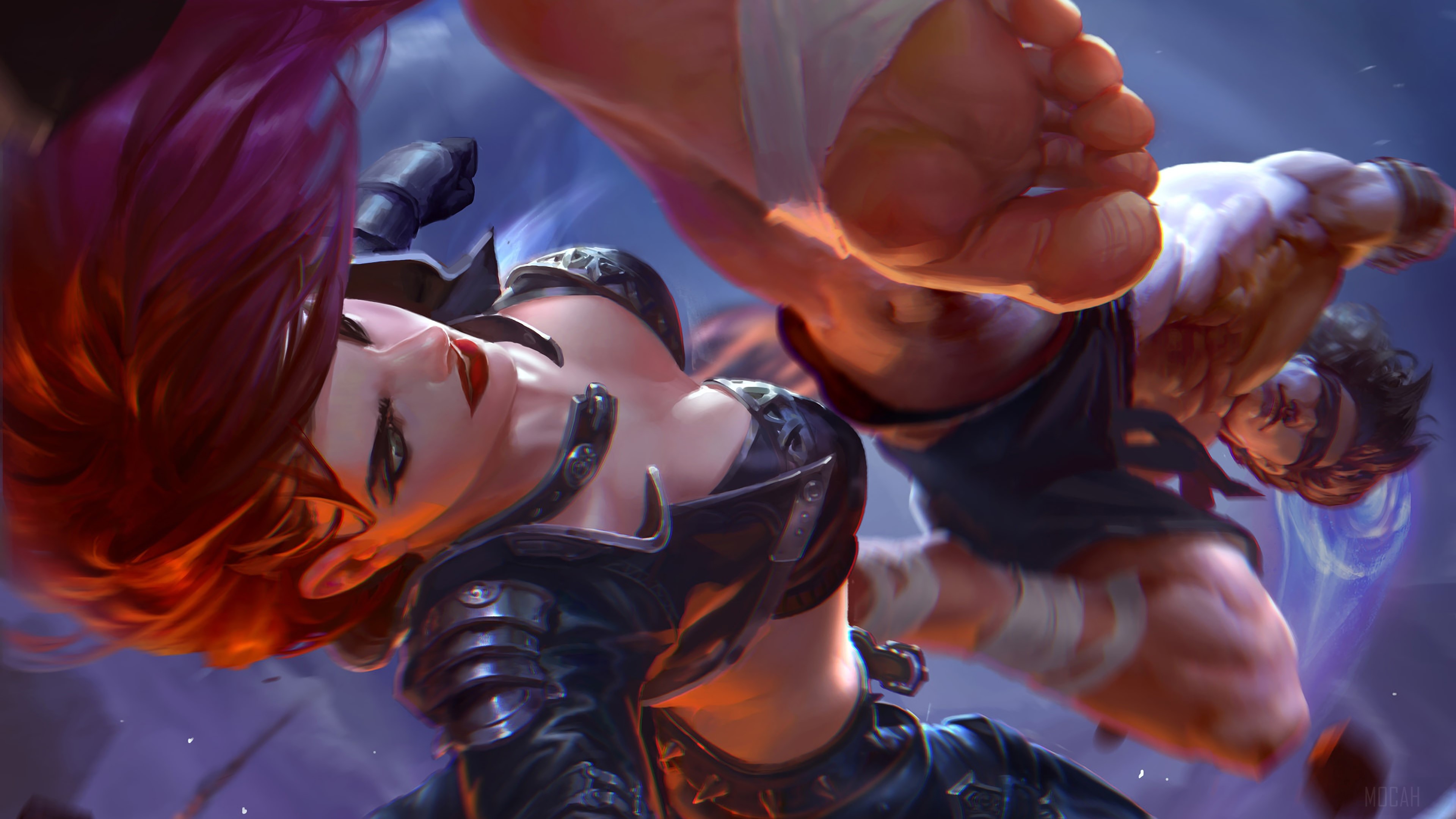 Katarina vs. Lee Sin from League of Legends 4K HD Wallpaper