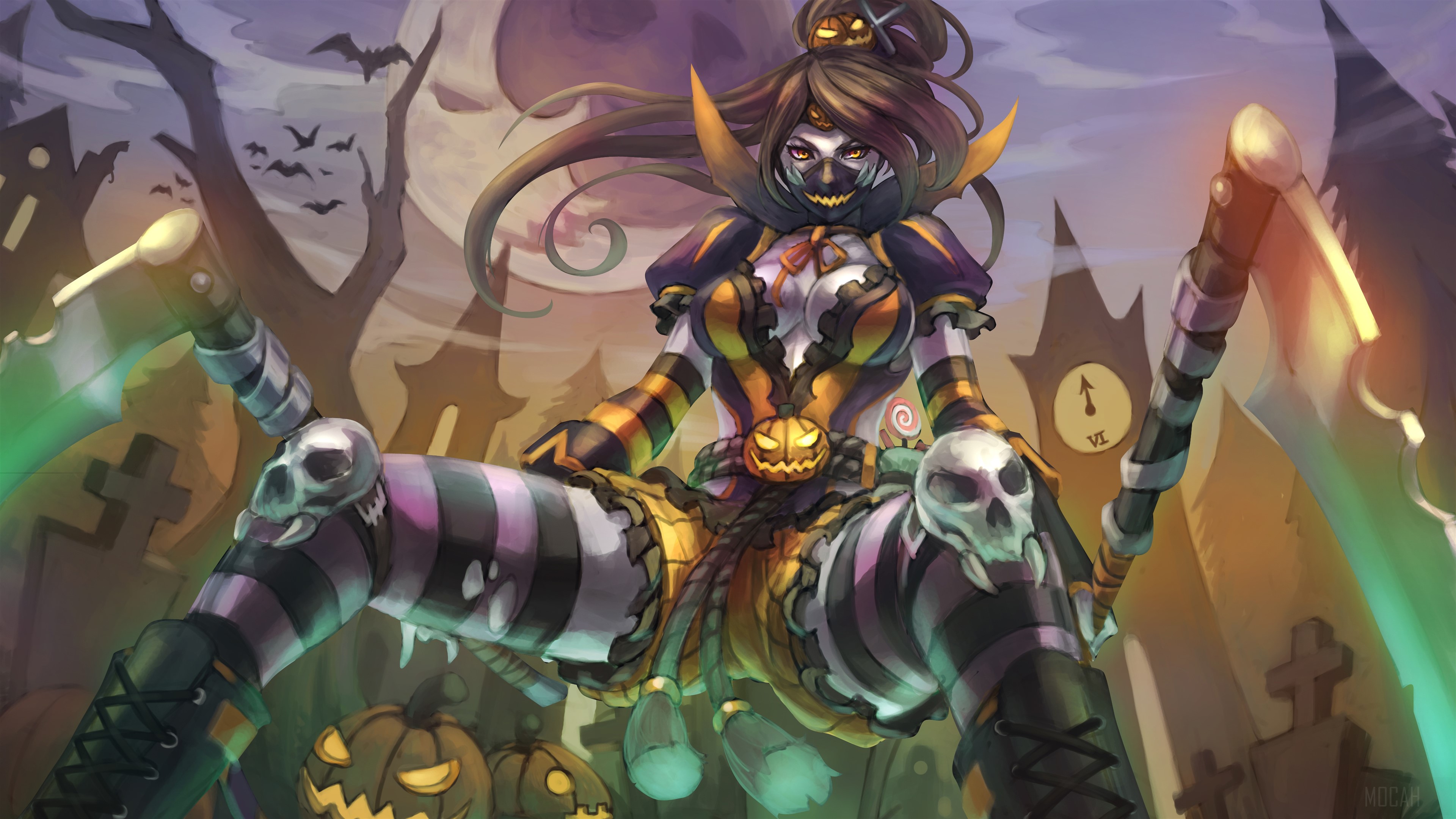 Halloween Akali from League of Legends 4K HD Wallpaper