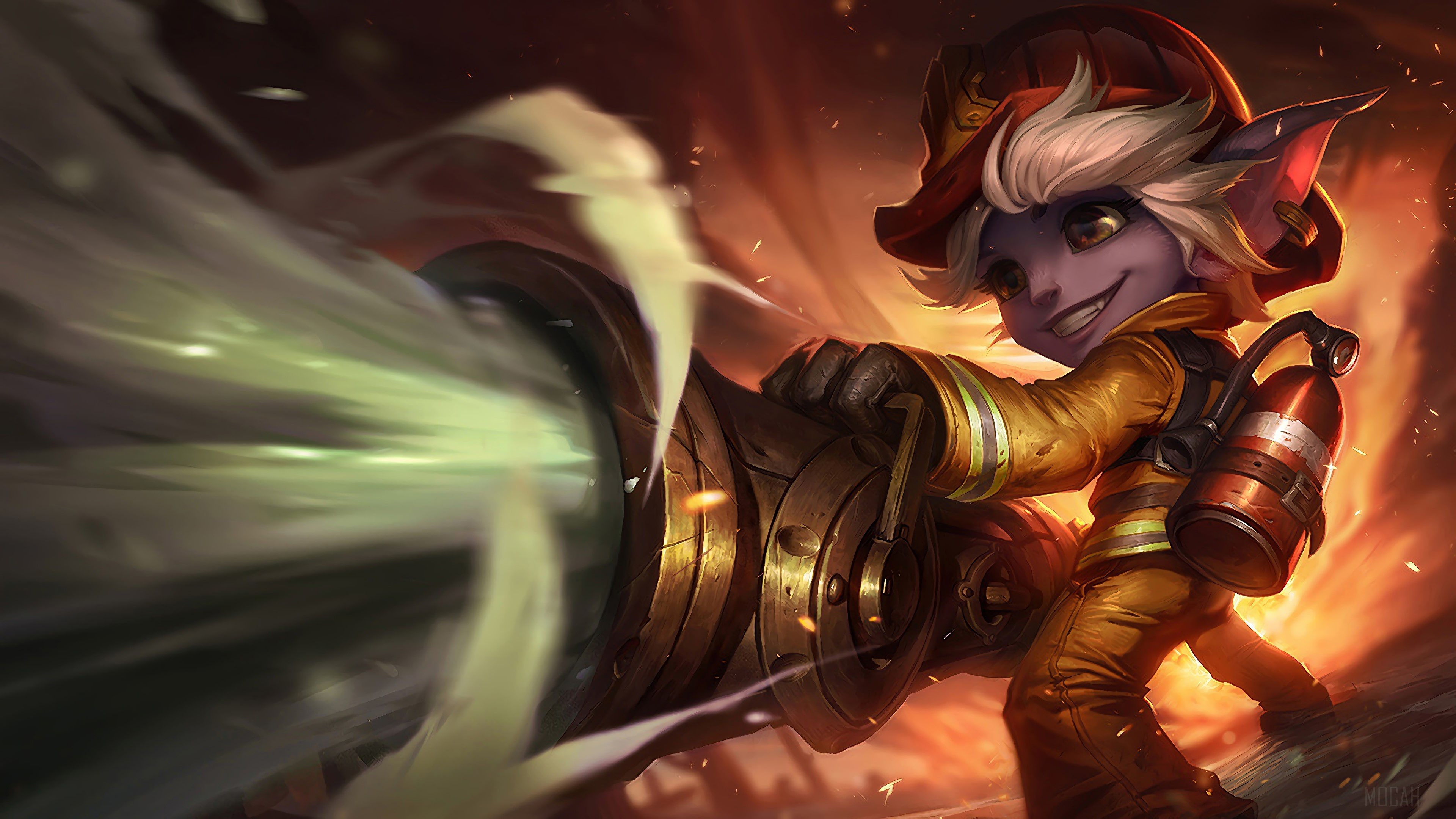 Firefighter Tristana from League of Legends 4K HD Wallpaper