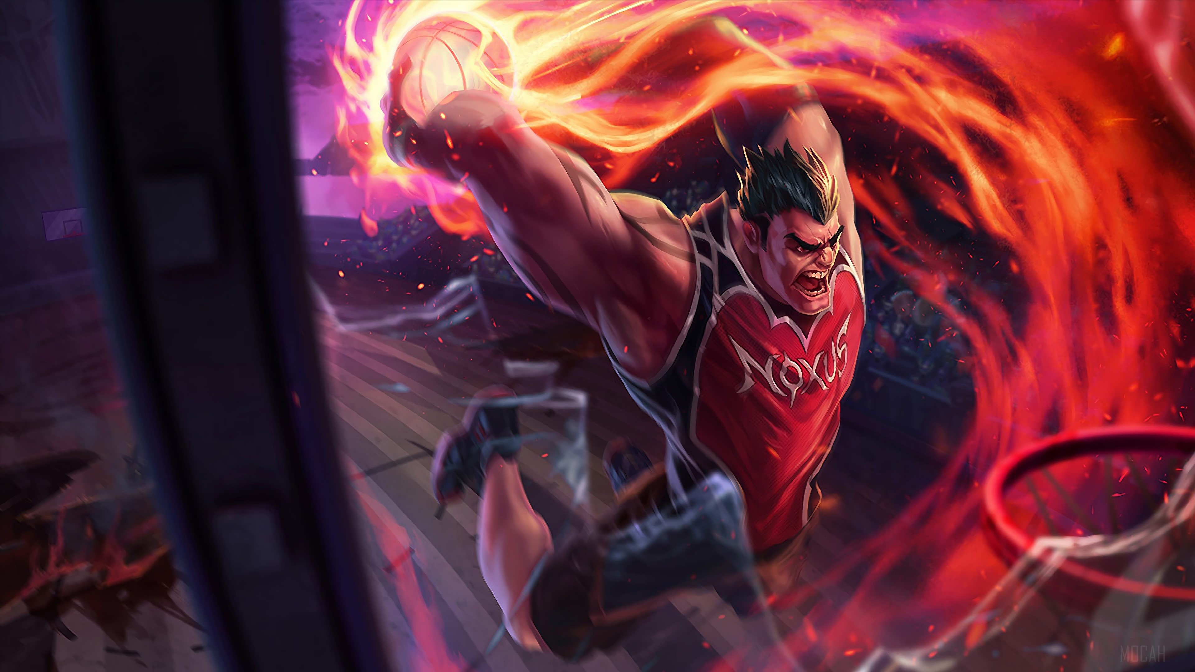 Darius from League of Legends performing a dunk HD Wallpaper