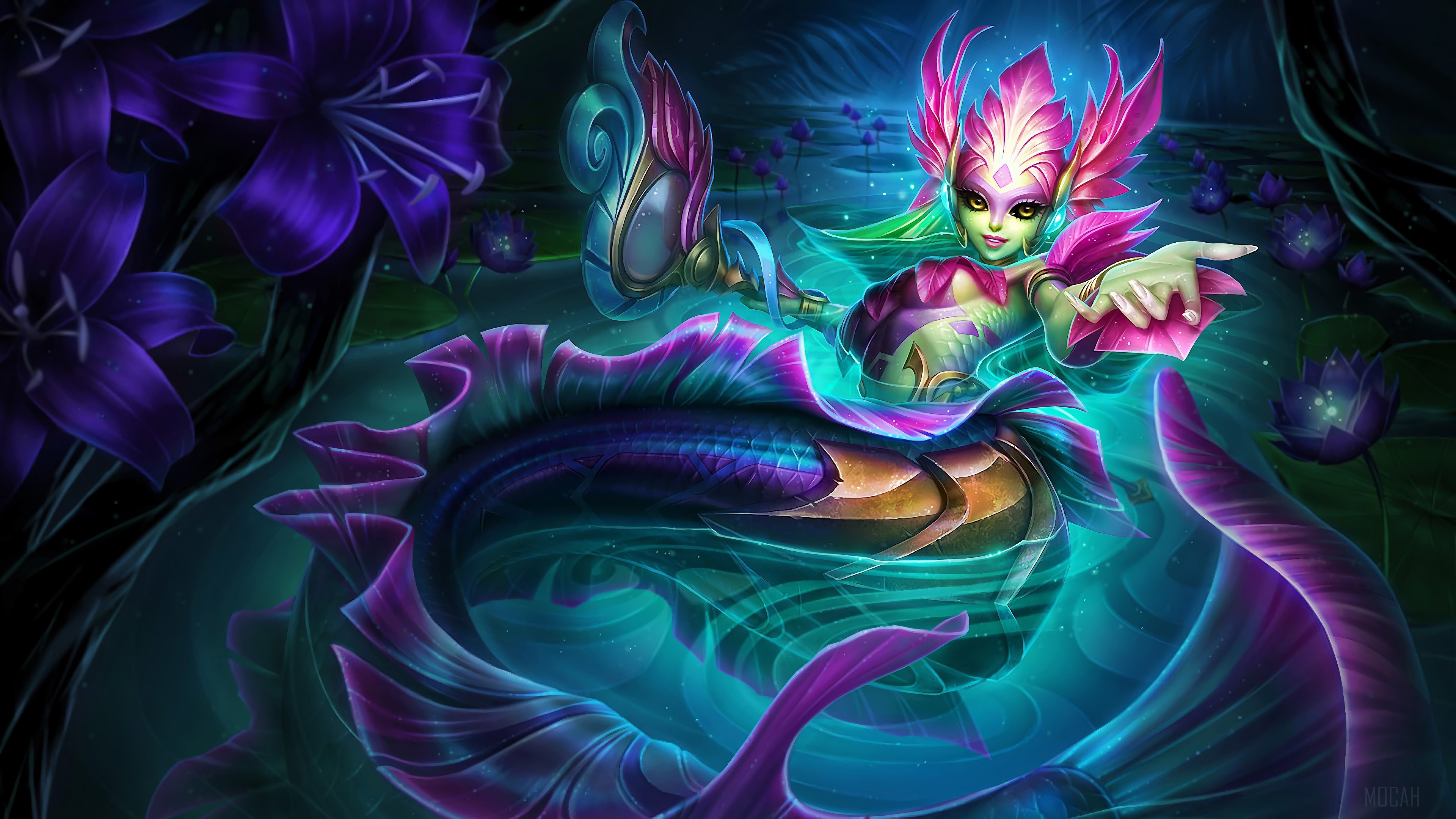 River Spirit Nami from League of Legends 4K HD Wallpaper
