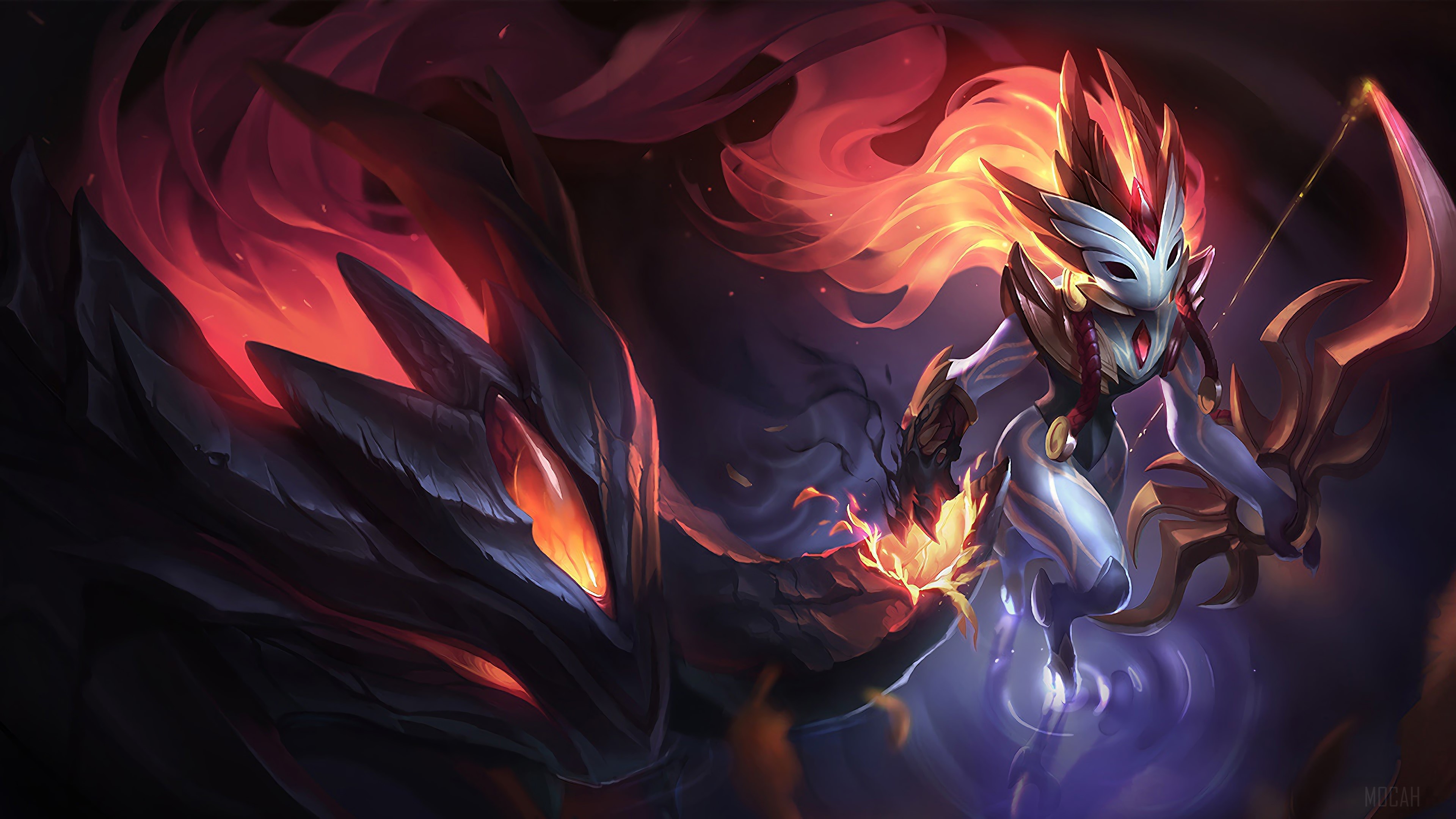 Shadowfire Kindred from League of Legends 4K HD Wallpaper