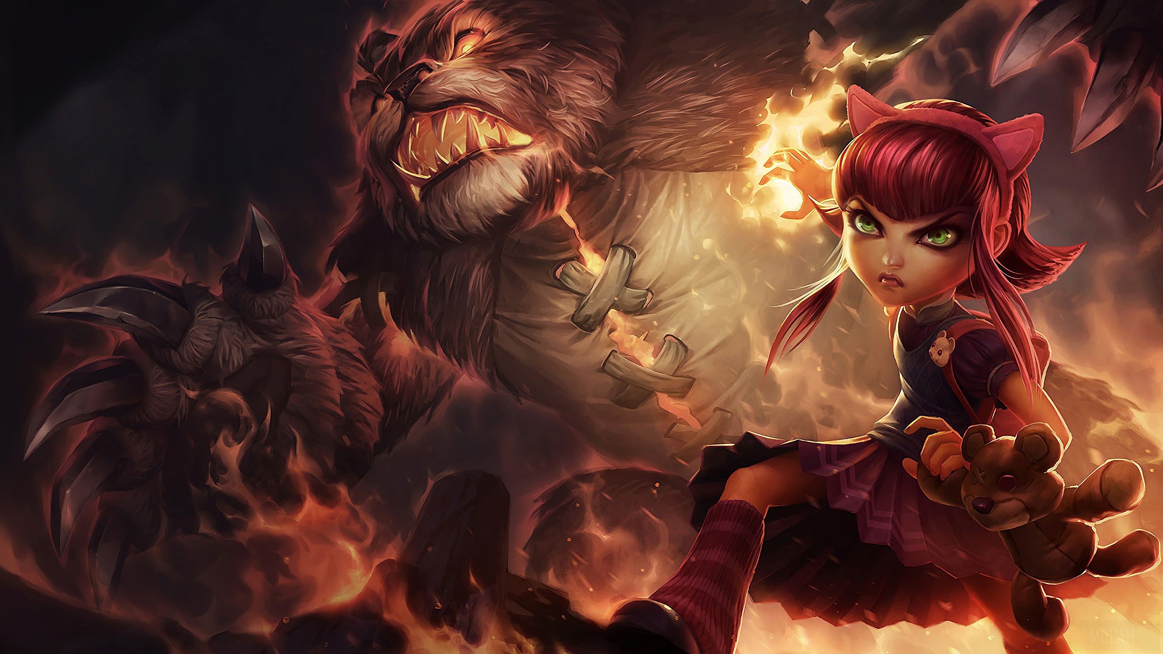 Annie and Tibbers from League of Legends 4K HD Wallpaper