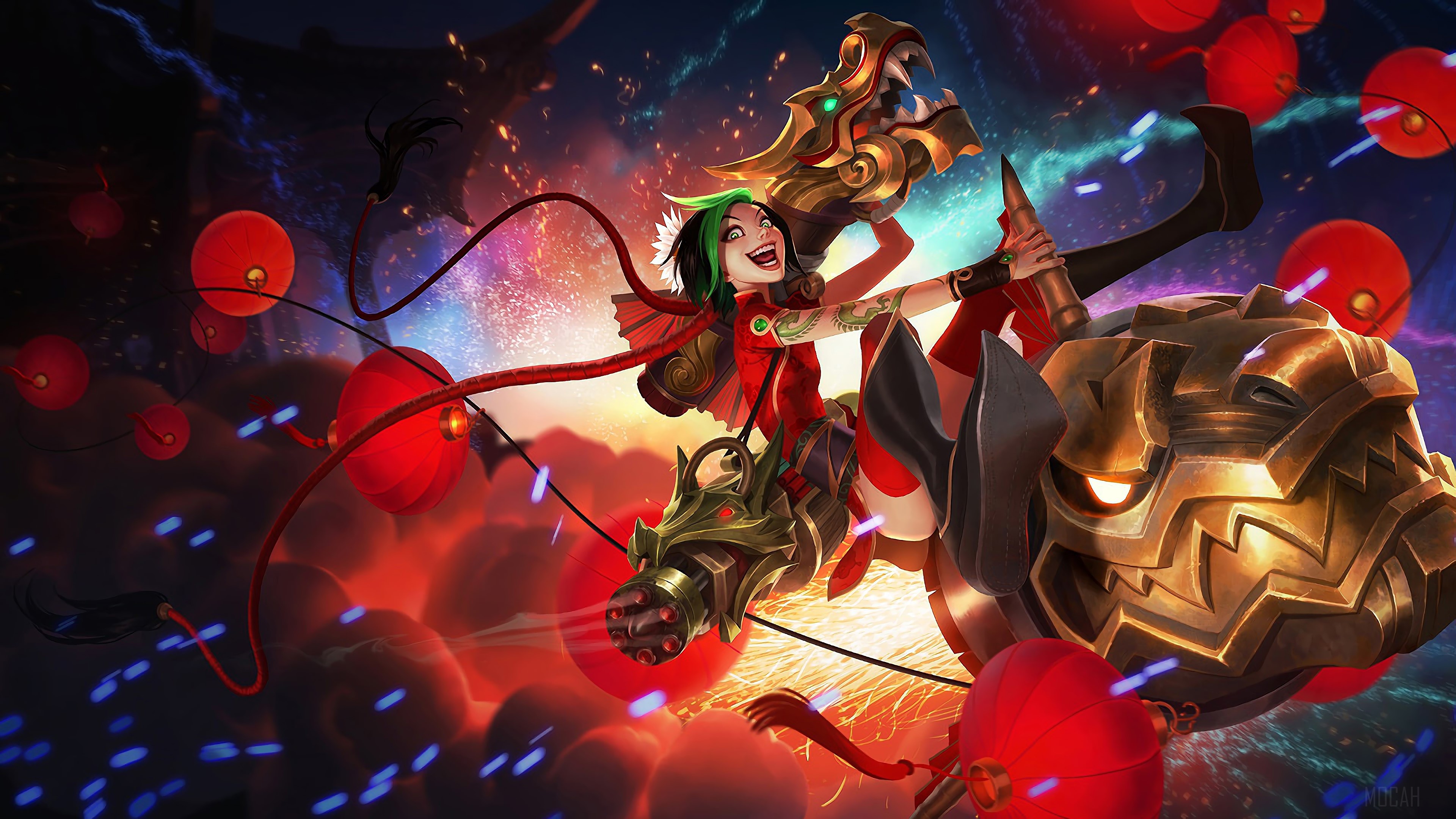 Firecracker Jinx from League of Legends 4K HD Wallpaper