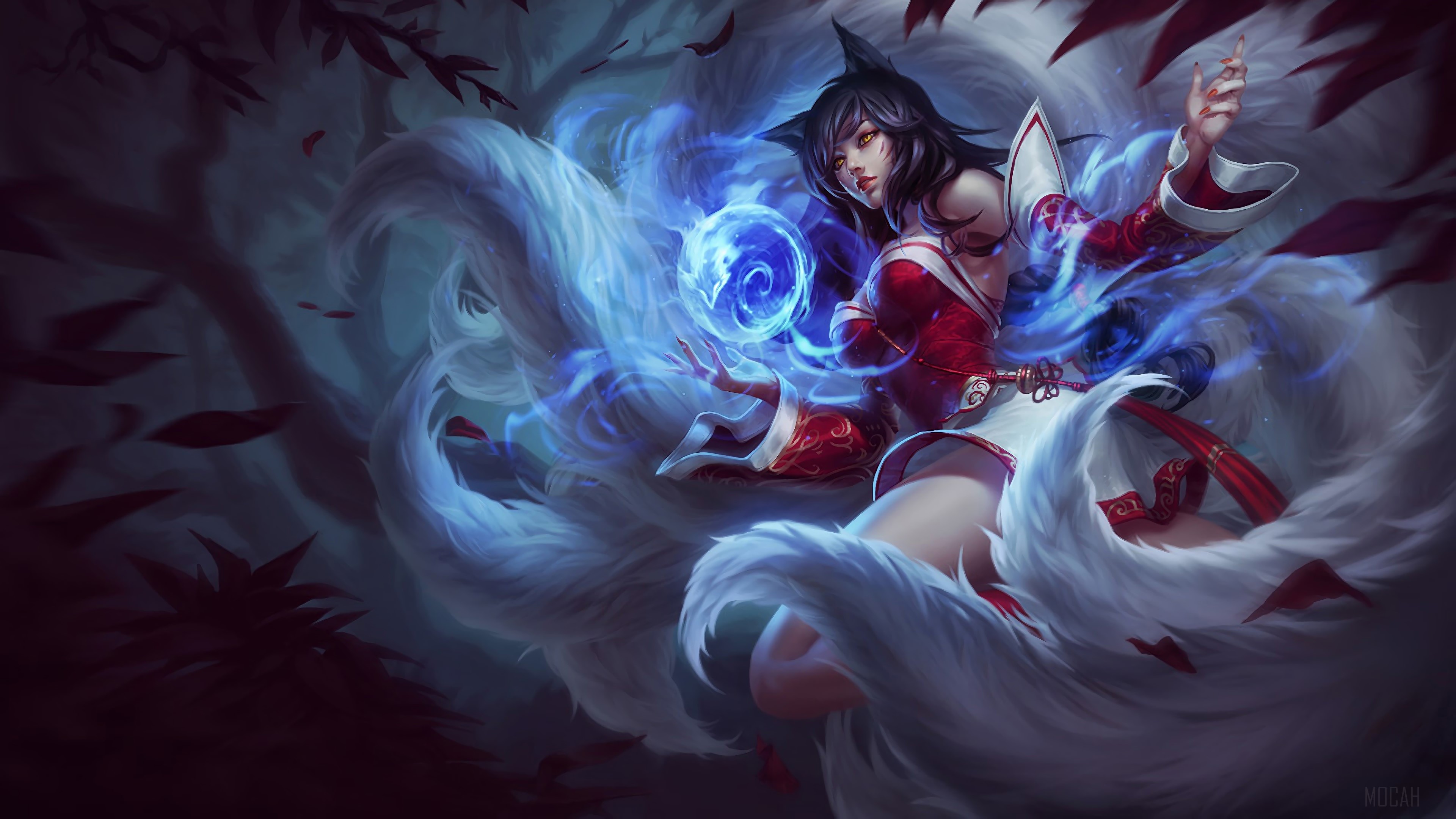 Ahri from League of Legends 4K Splash Art HD Wallpaper