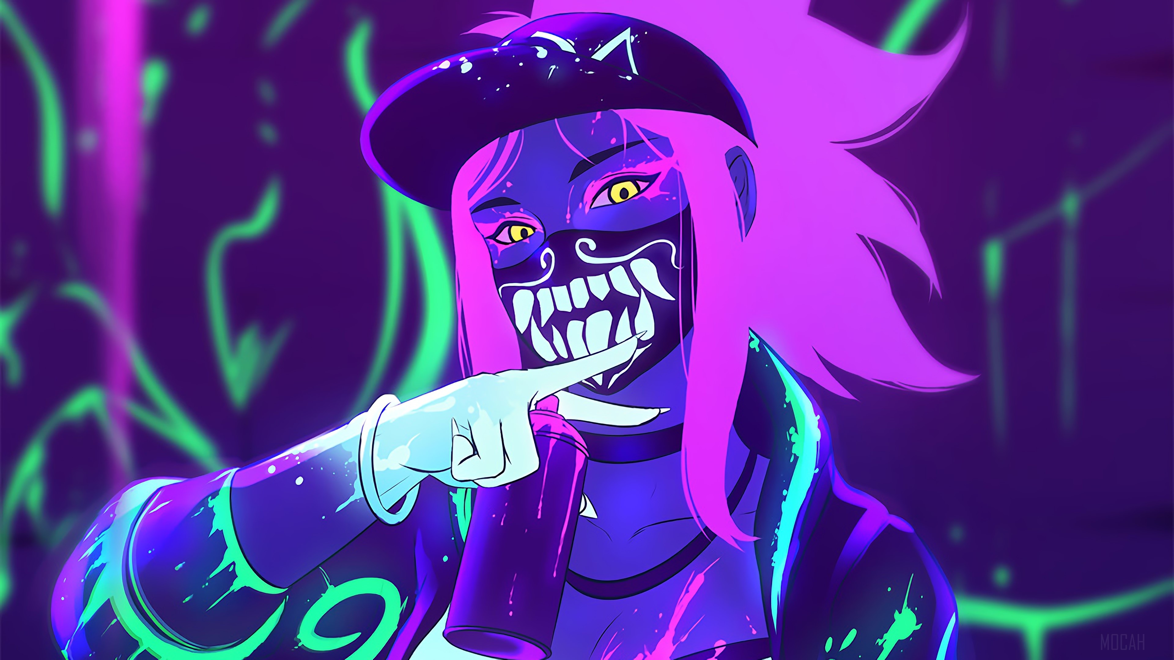 Akali from League of Legends K/DA 4K HD Wallpaper