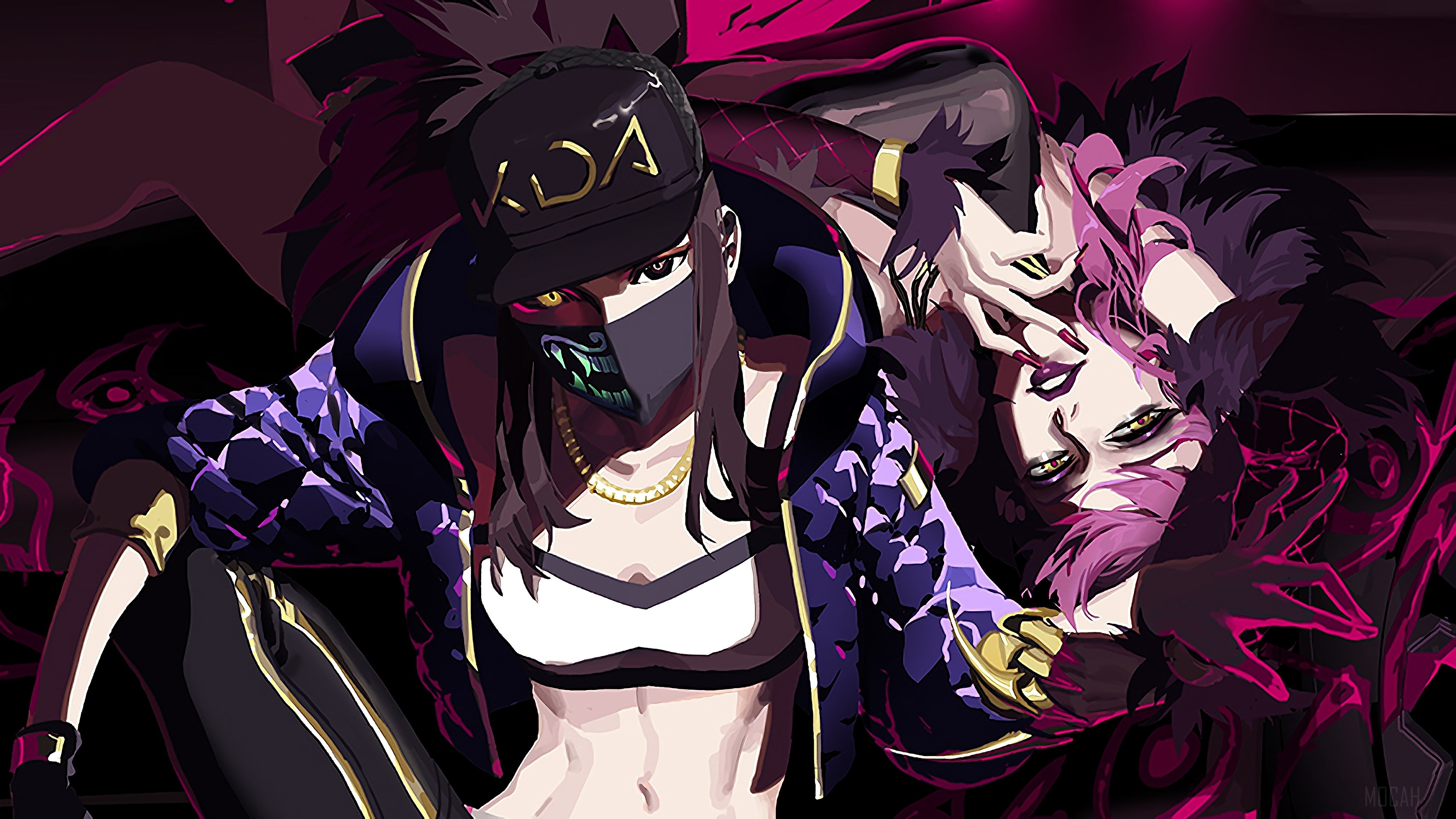 K/DA Akali and Evelynn from League of Legends 4K HD Wallpaper