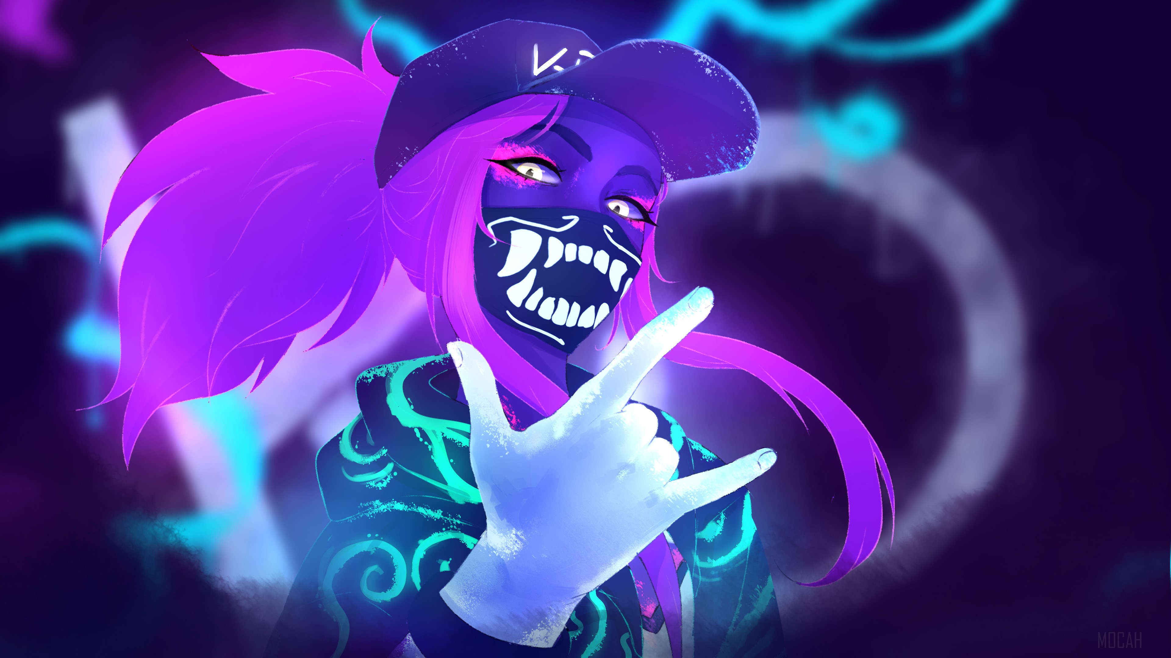 K/DA Akali from League of Legends 4K HD Wallpaper