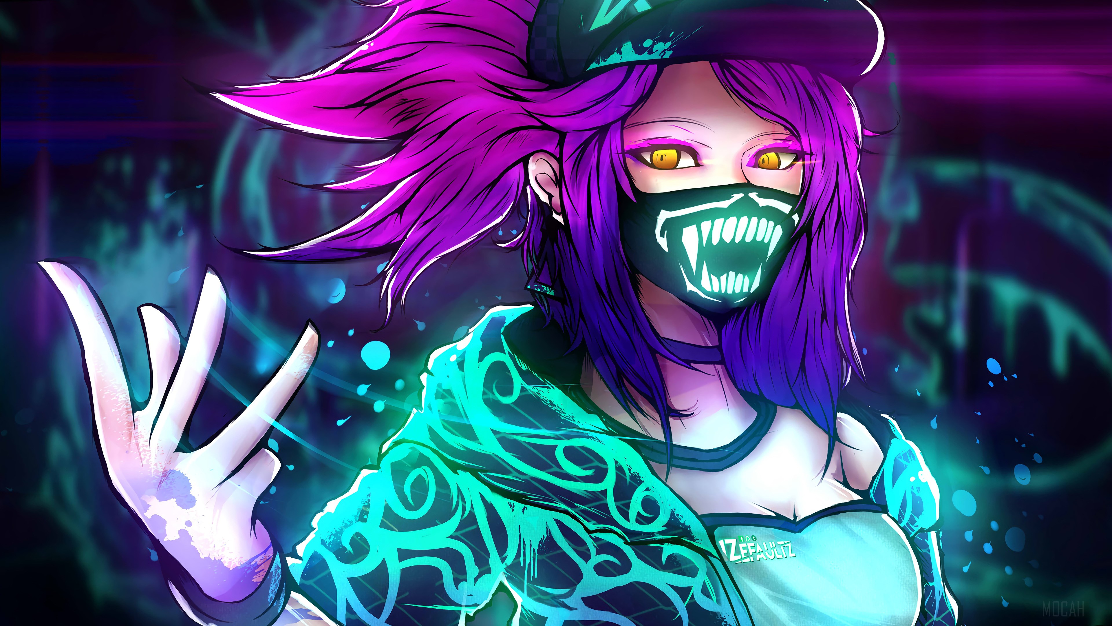 K/DA Akali from League of Legends 4K HD Wallpaper