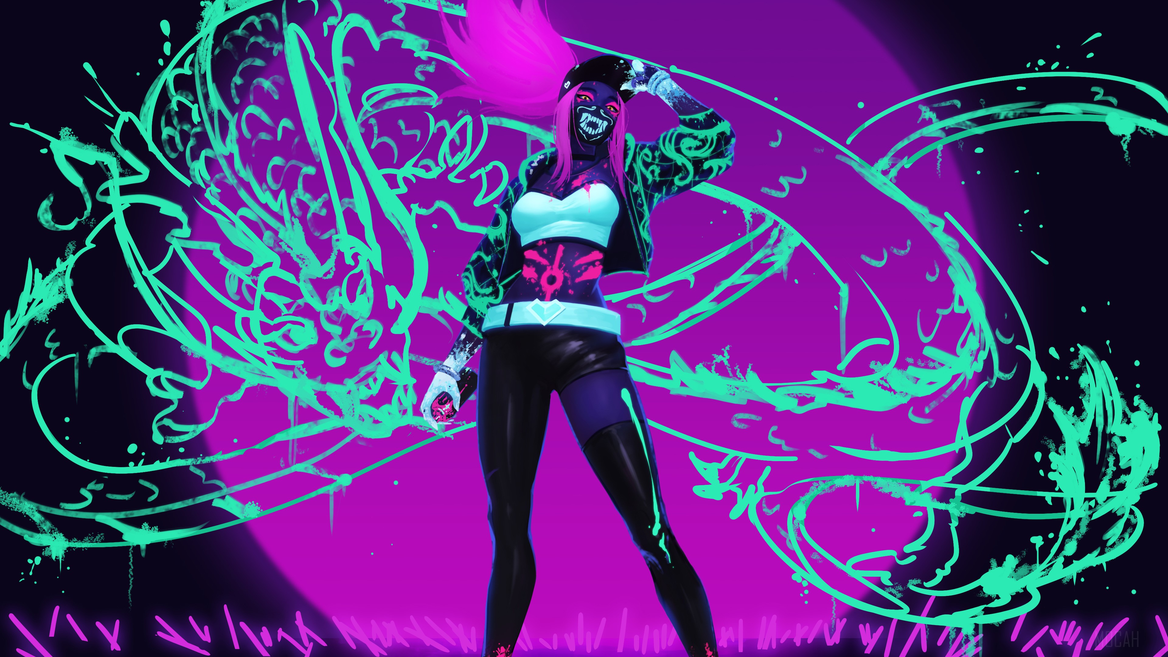 K/DA Akali from League of Legends 4K HD Wallpaper