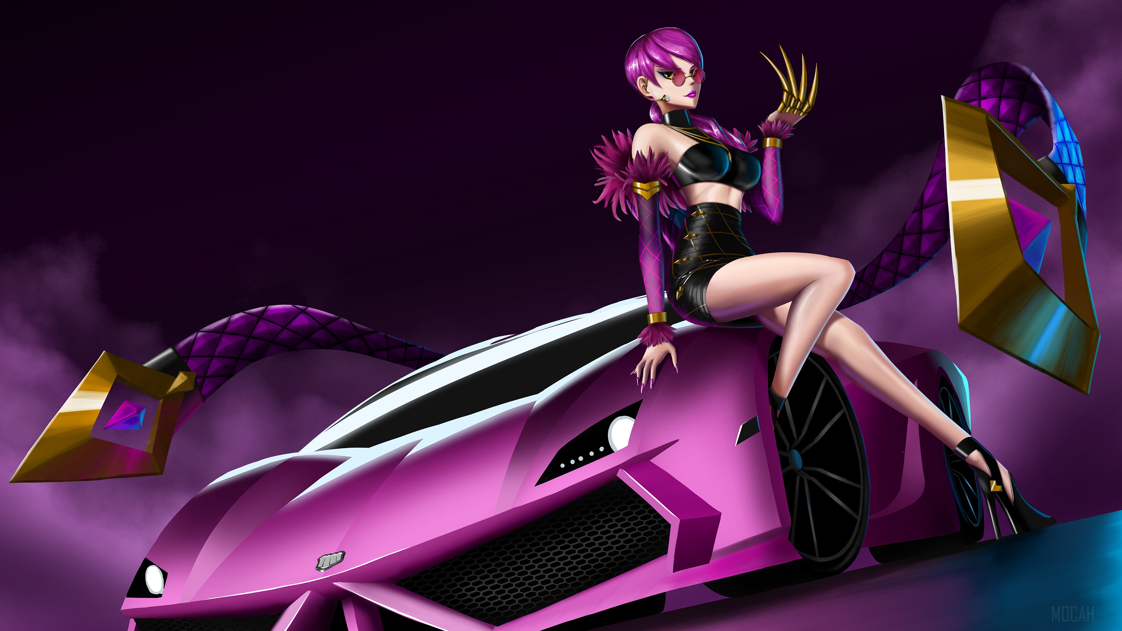 K/DA Evelynn from League of Legends 4K HD Wallpaper