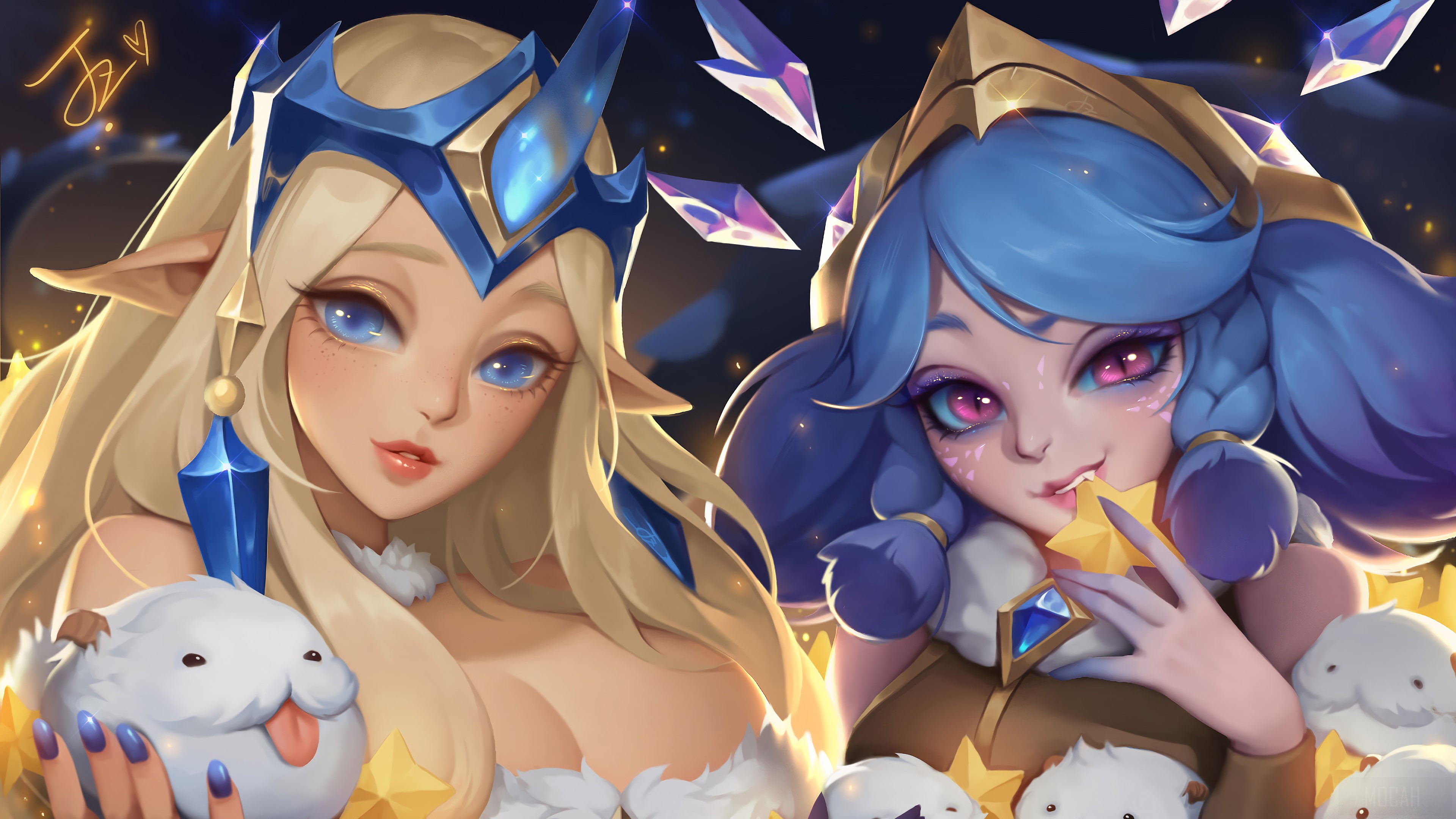 Winter Wonder Soraka and Neeko from League of Legends 4K HD Wallpaper