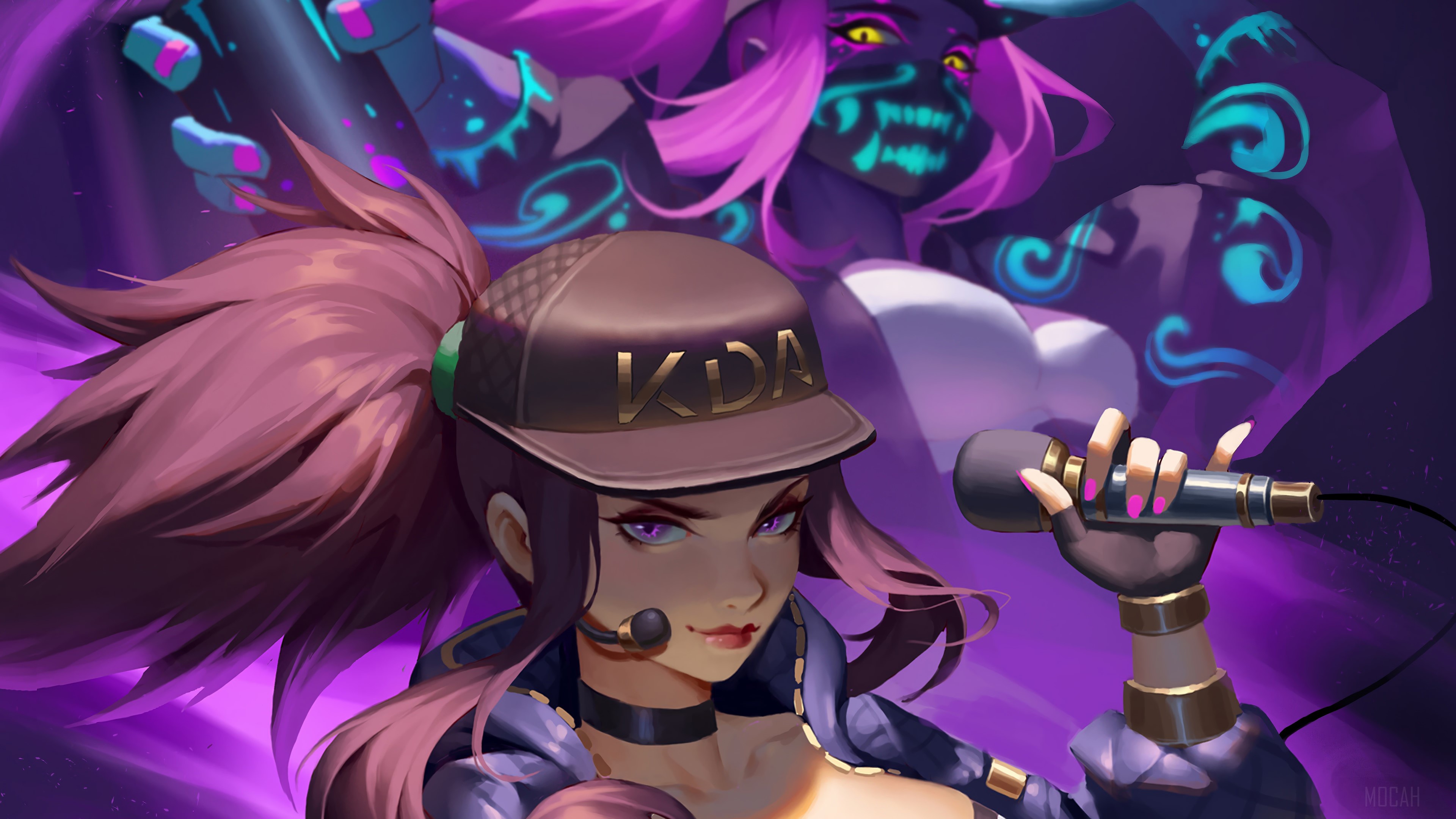 Akali from K/DA in League of Legends 4K HD Wallpaper
