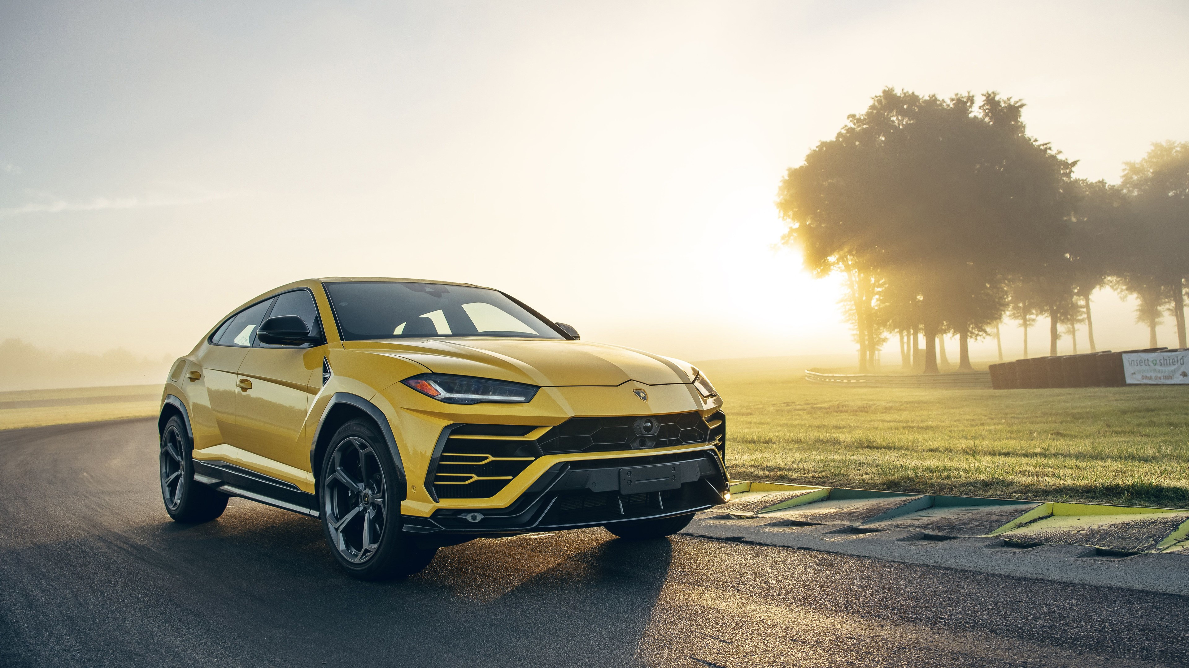 Yellow Lamborghini Urus Shiny Black Package 4K HD Wallpaper